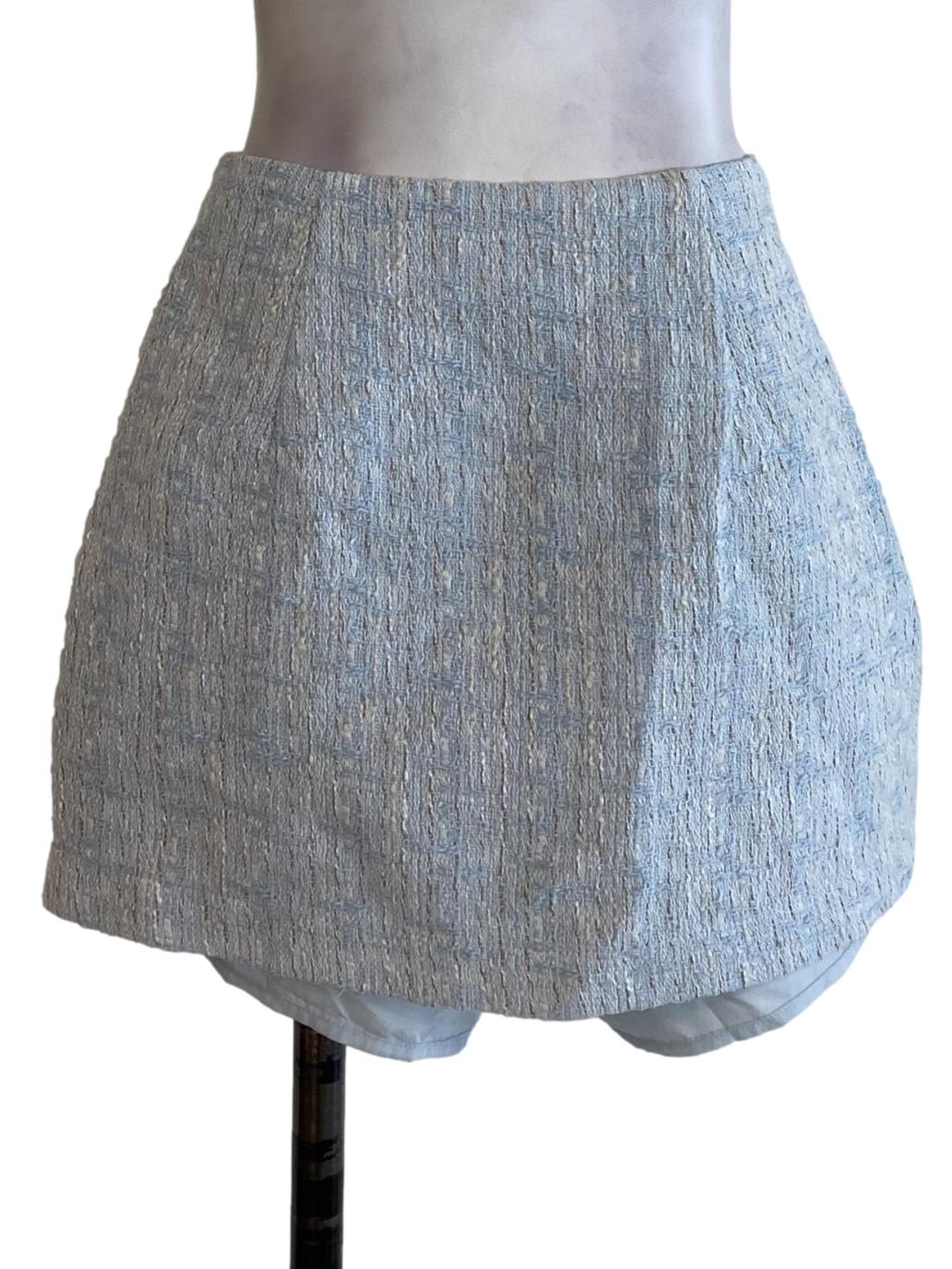 Blue Tweed Skorts