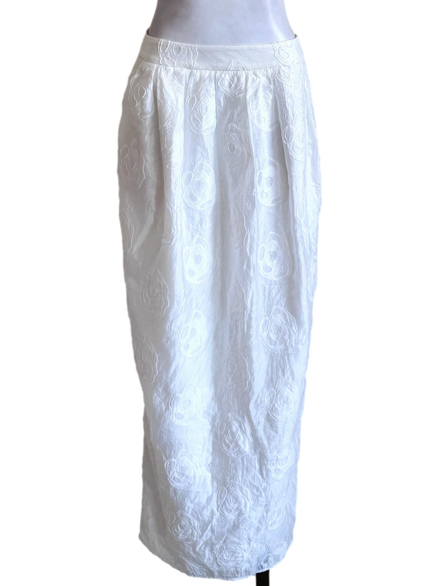 White Floral Long Skirts