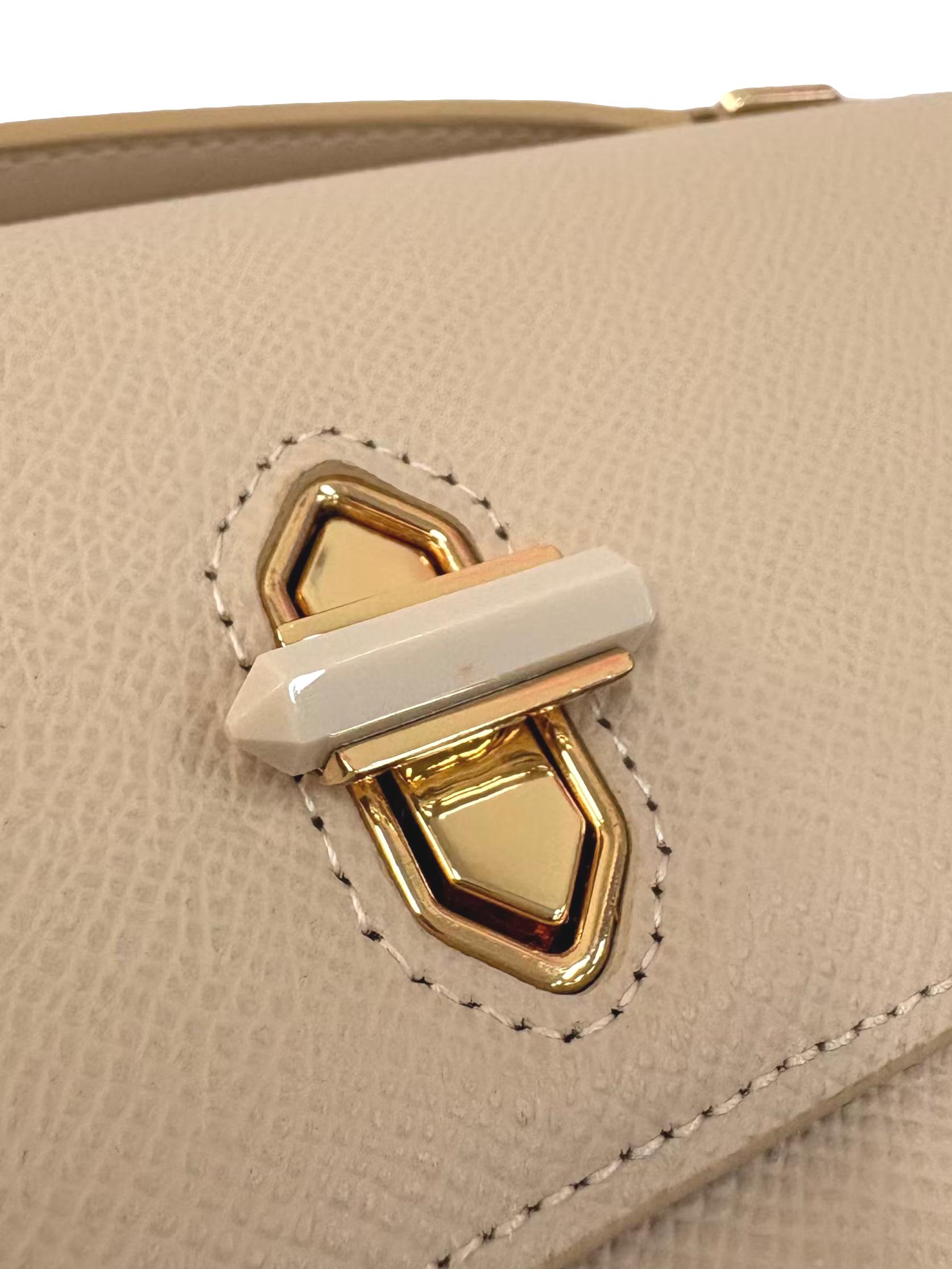 Beige Leather Icon Clutch CSN