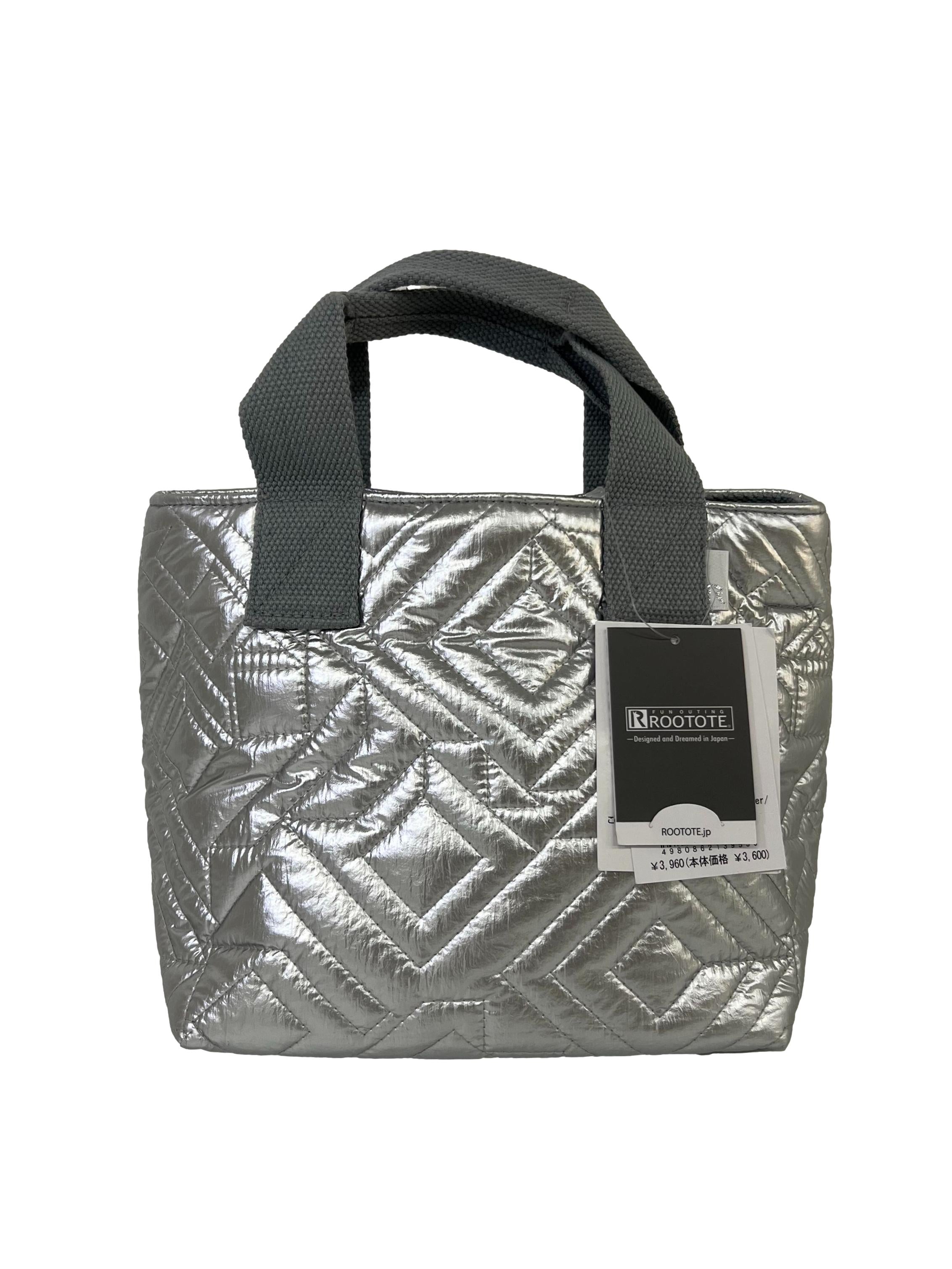 Silver Quilt Mini Tote Bag