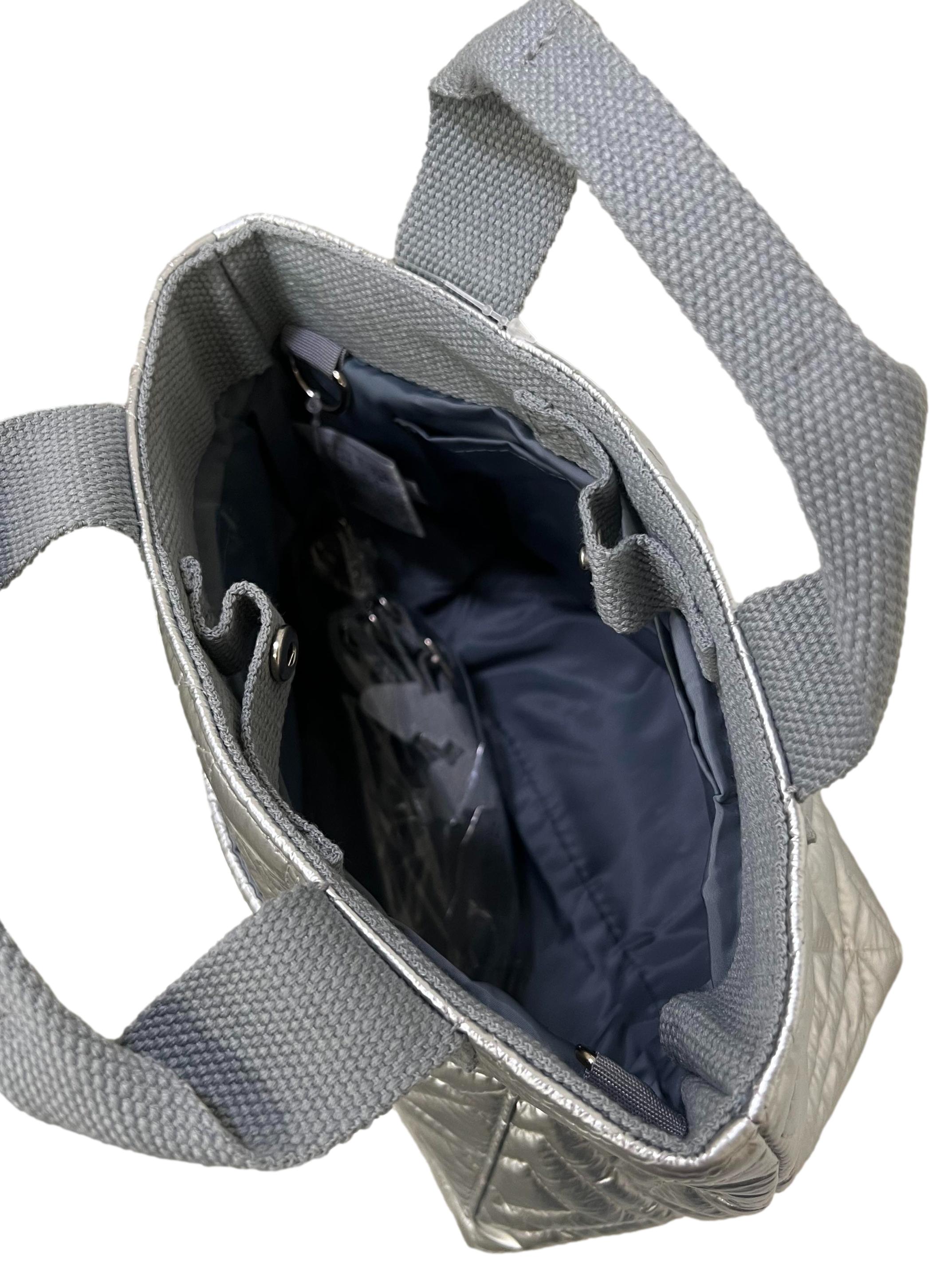 Silver Quilt Mini Tote Bag