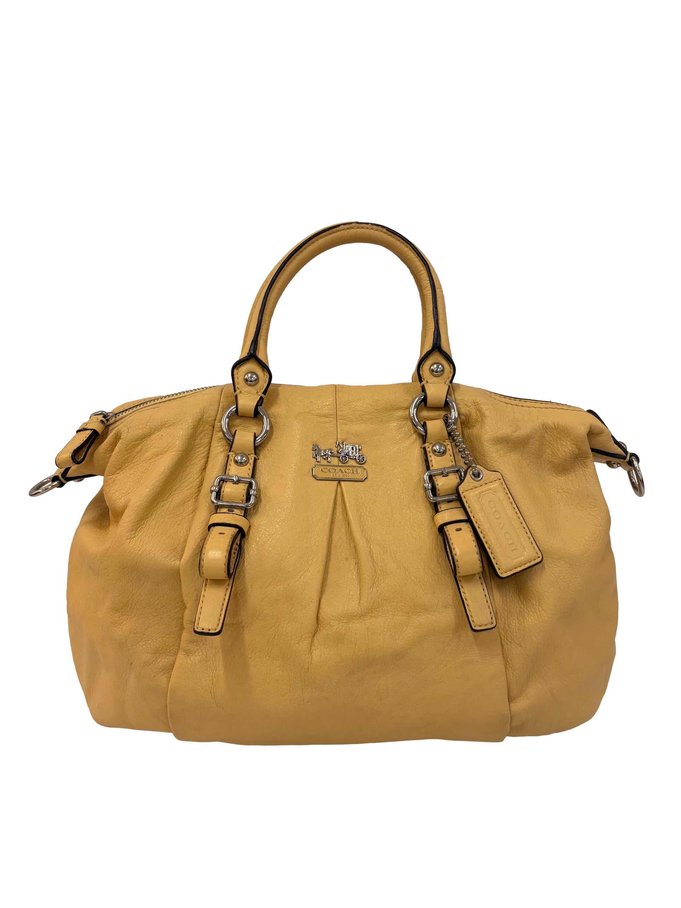 Yellow Leather Satchel Bag CSN