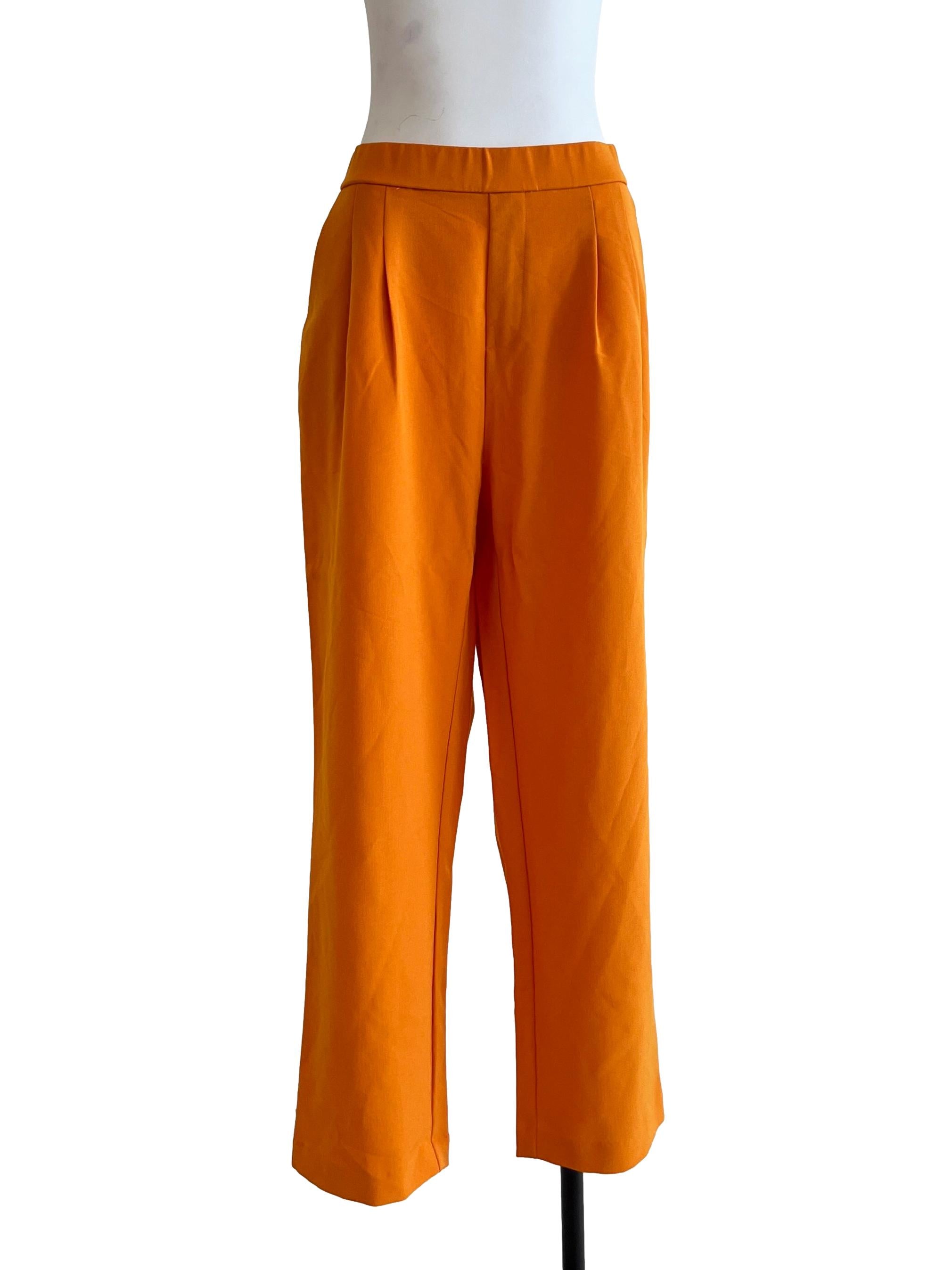 Sunset Orange Wide Leg Pants