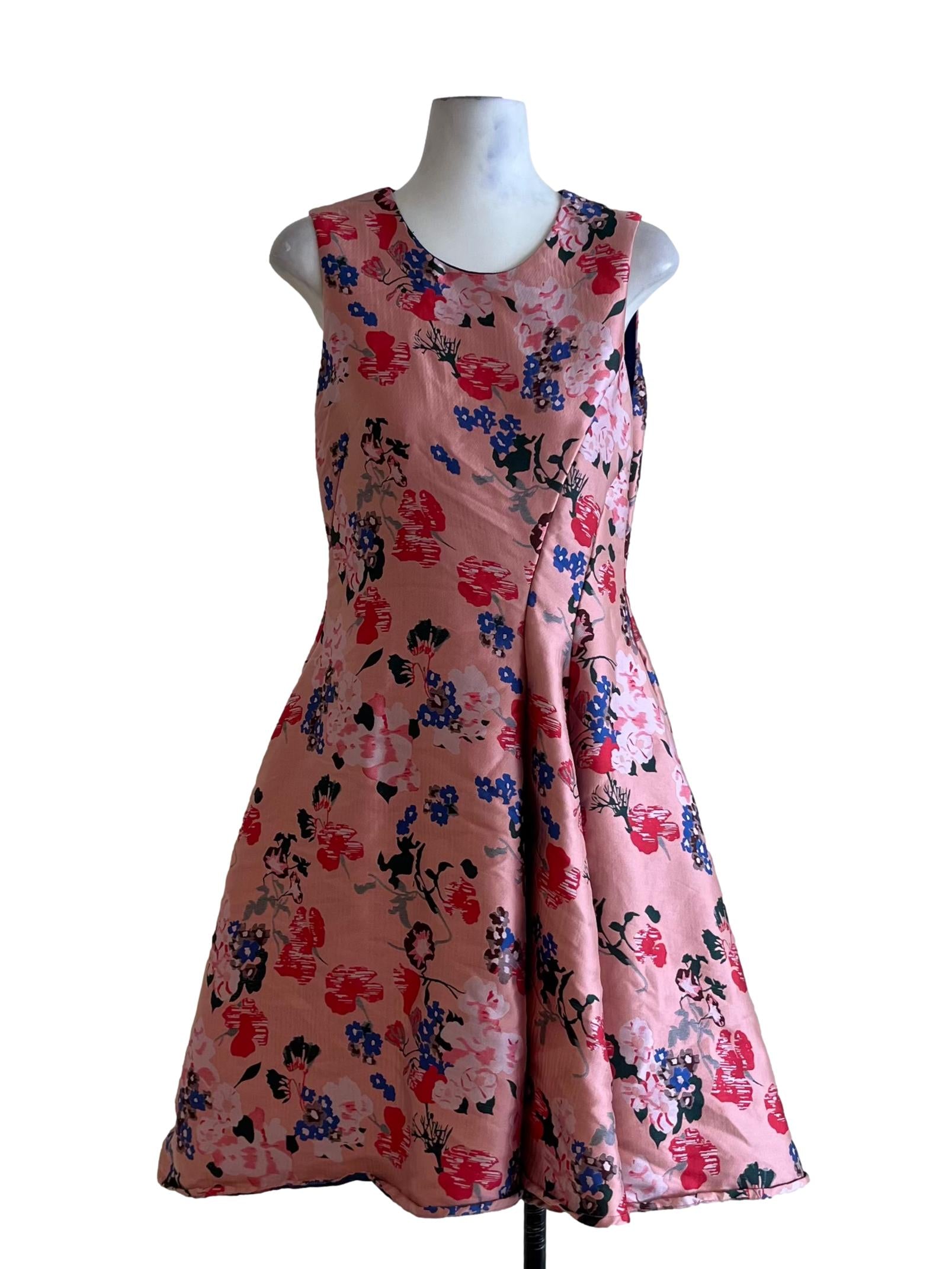 Blush Pink Floral A-Line Dress