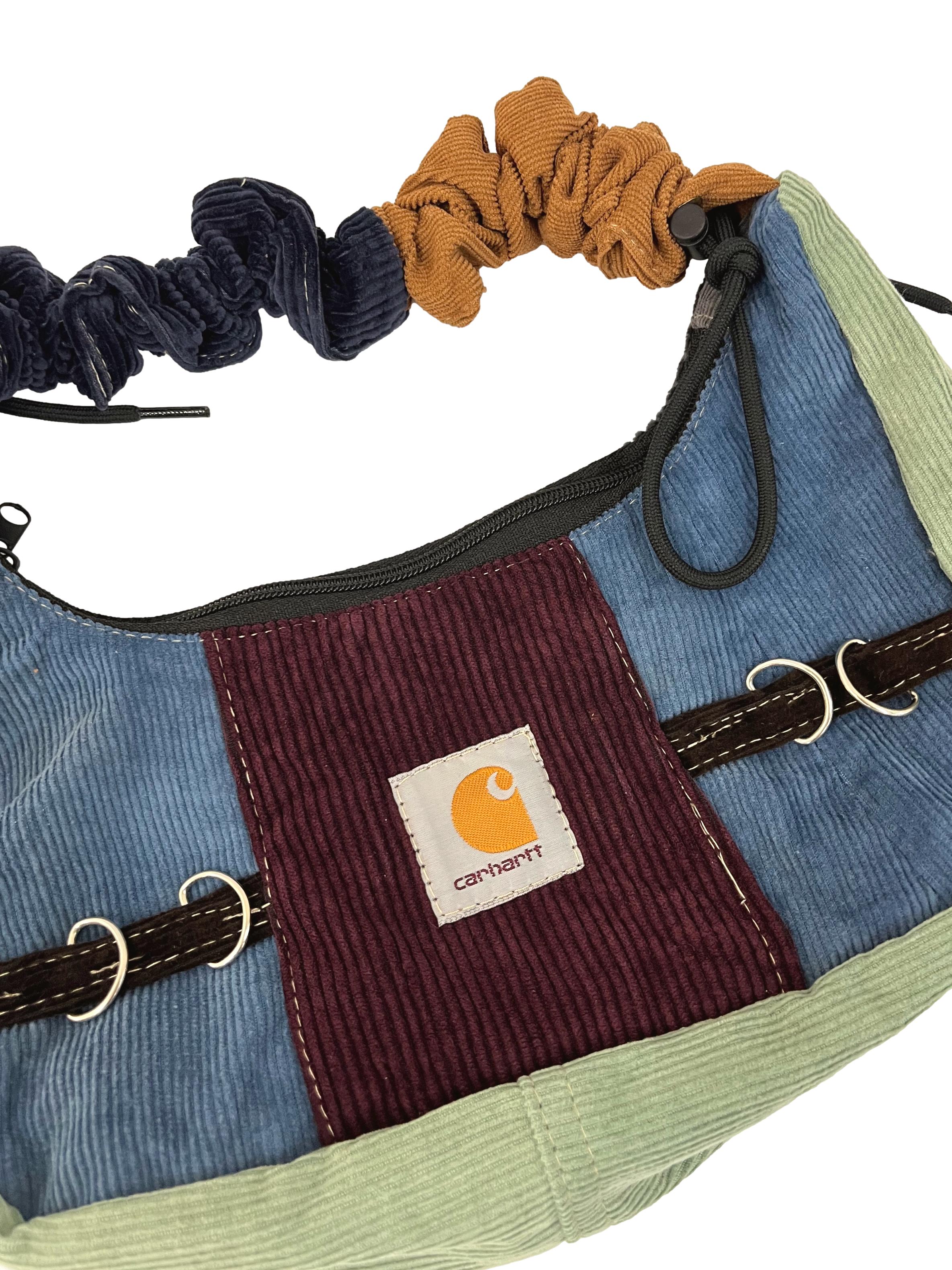 Sangria Teal Corduroy Shoelace Reworked Shoulder Bag