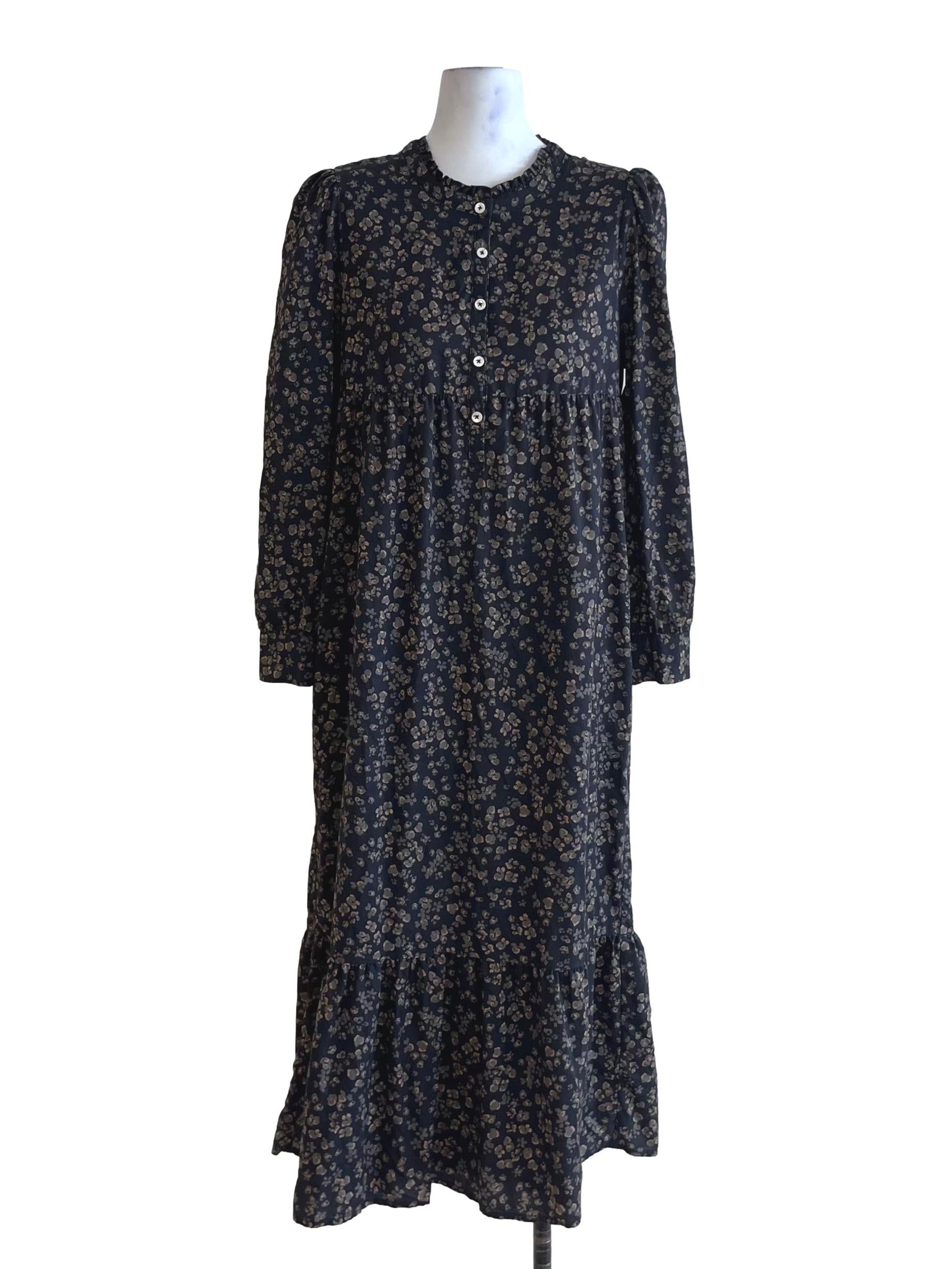 Black Abstract Empire Dress