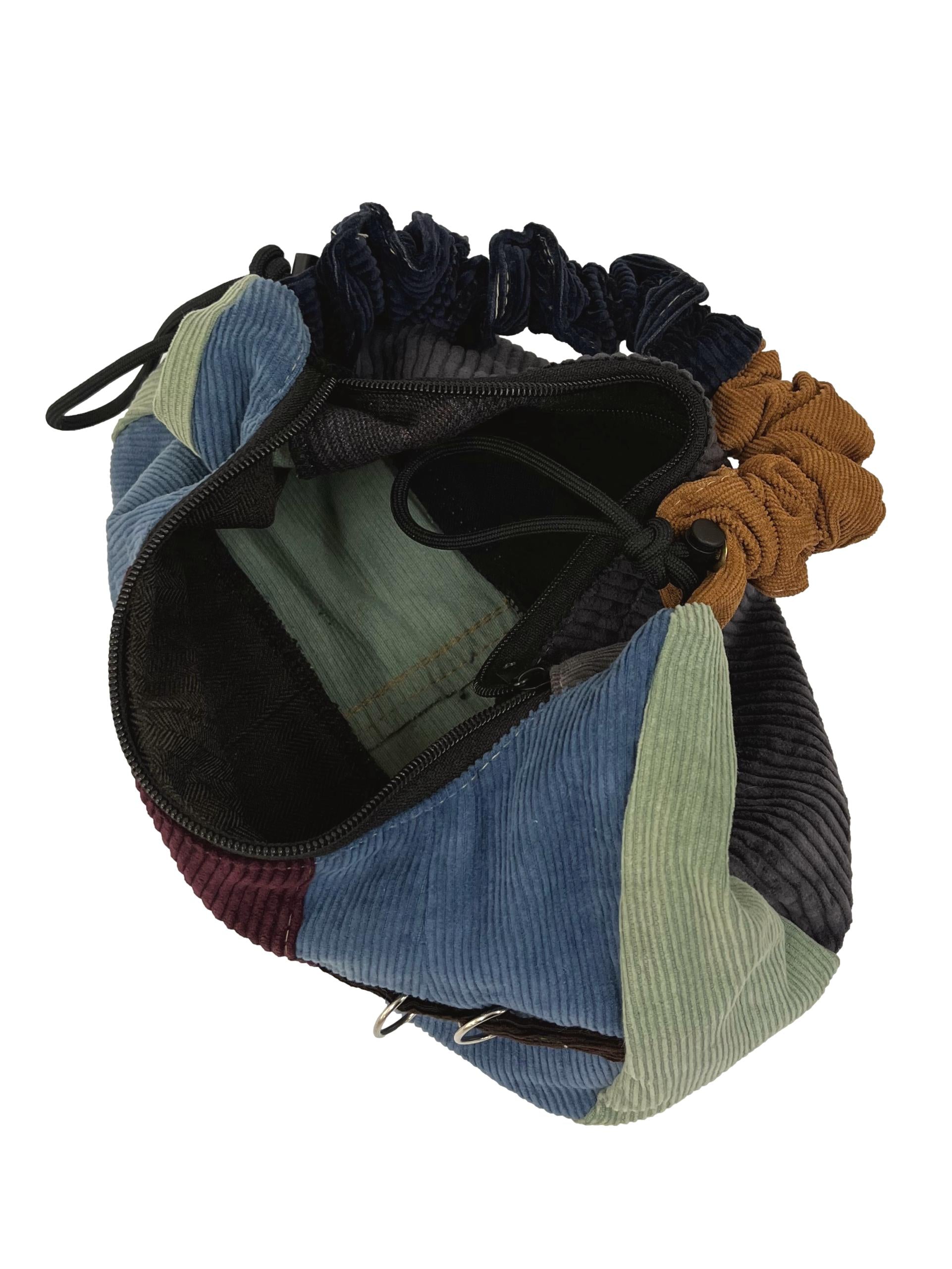 Sangria Teal Corduroy Shoelace Reworked Shoulder Bag