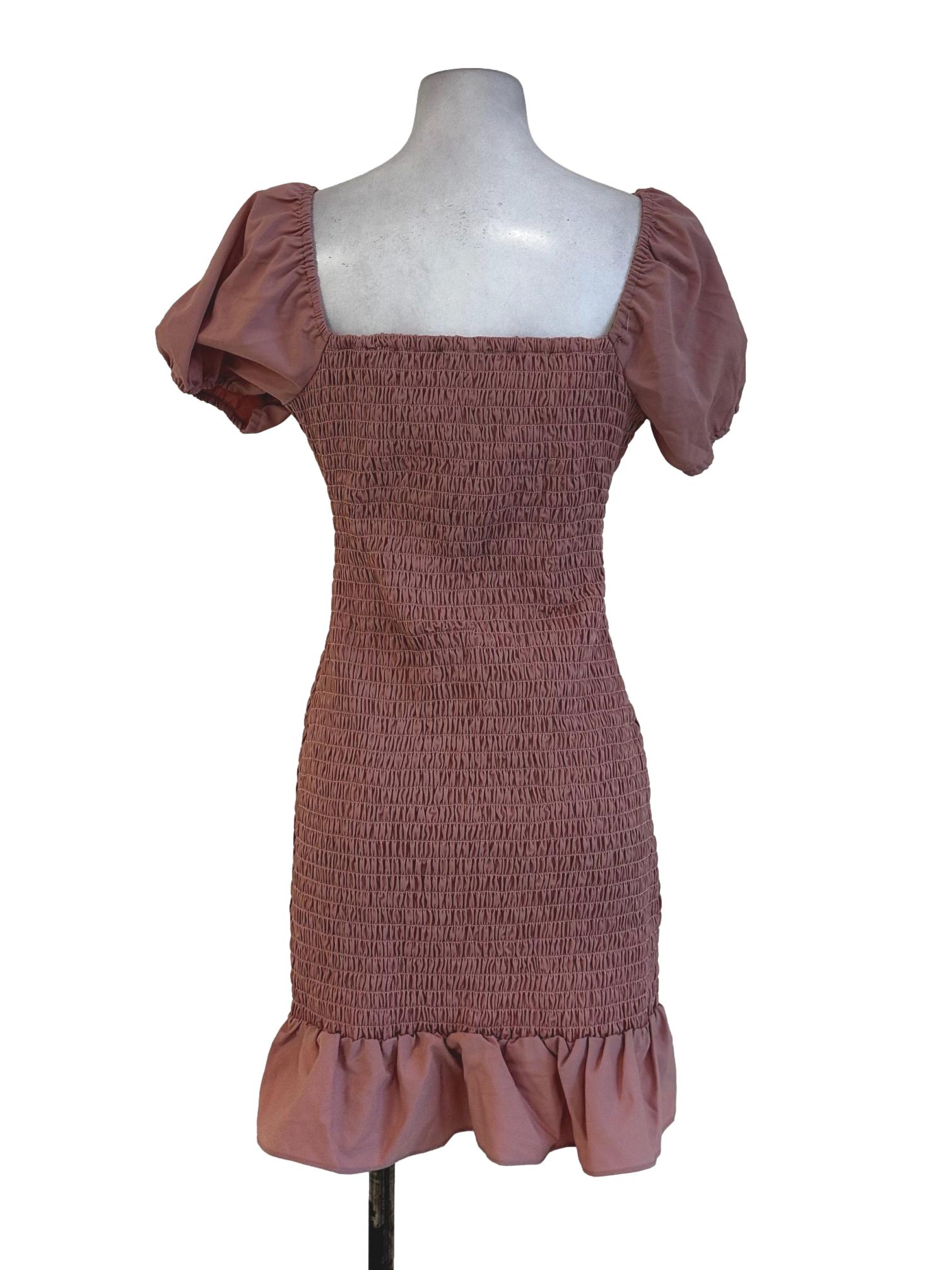 Blush Pink Texture Stretchable Mini Dress