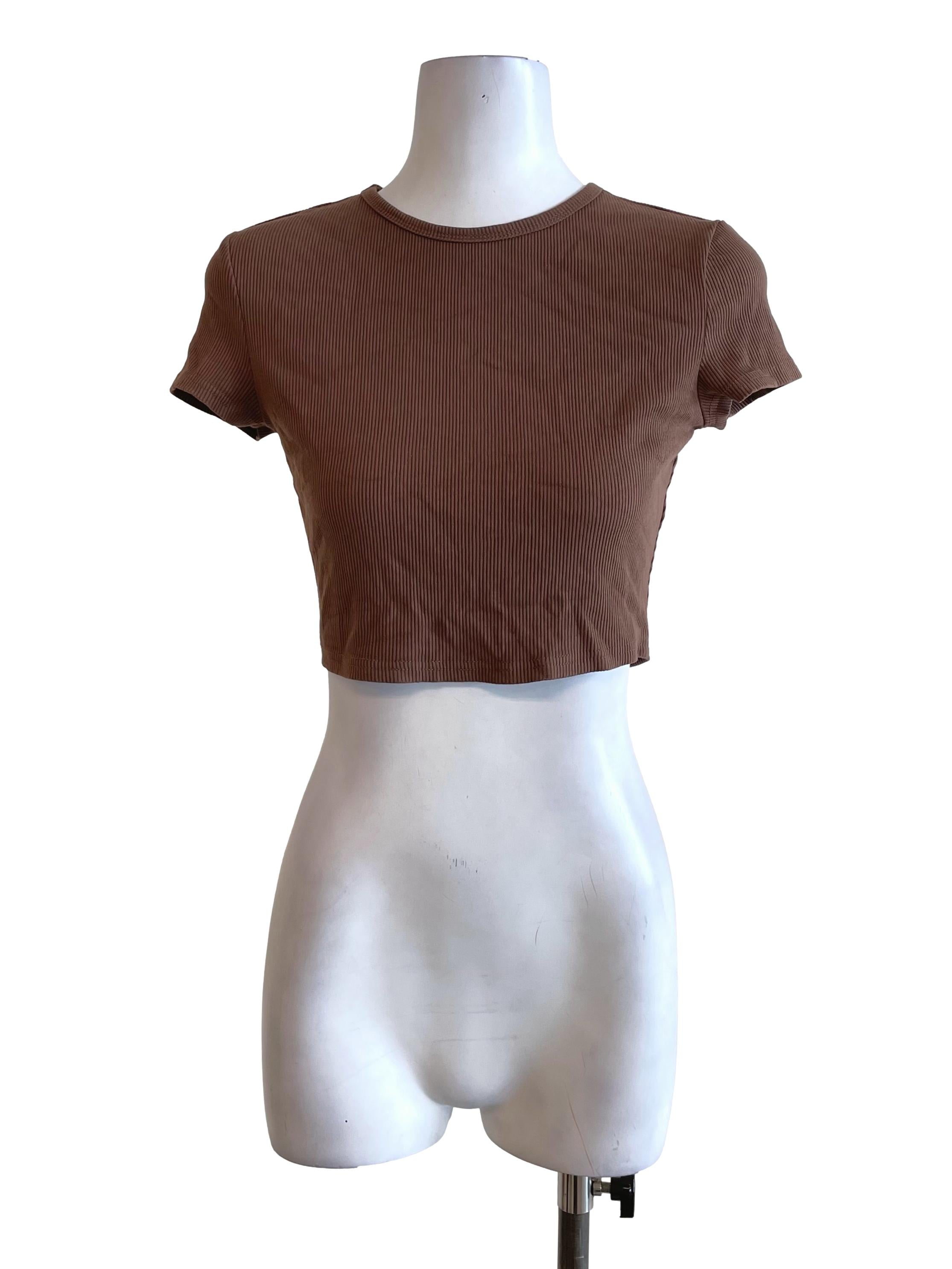 Brown Ribbed Mini Top TTR