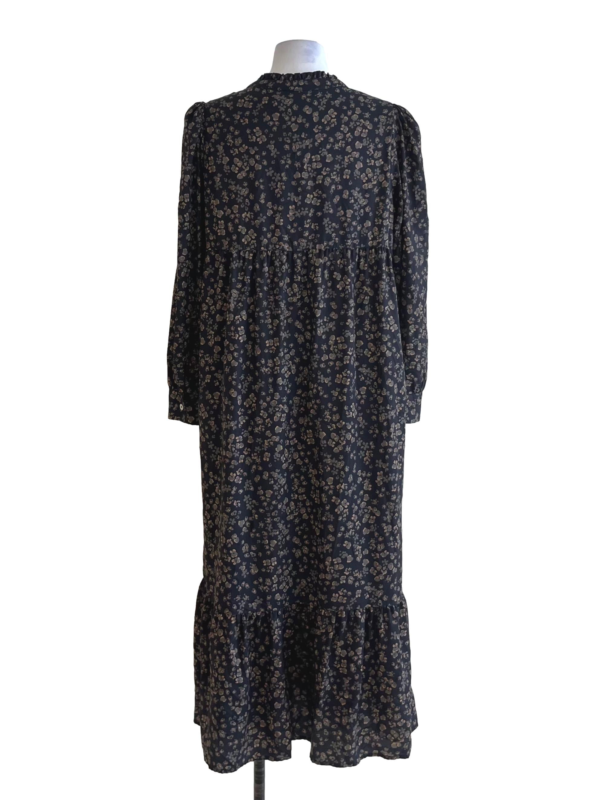Black Abstract Empire Dress