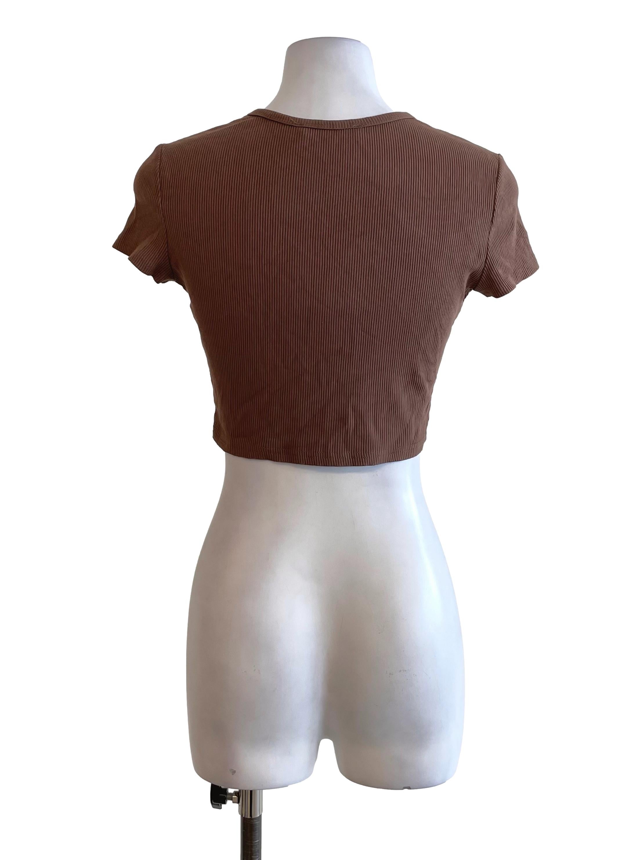 Brown Ribbed Mini Top TTR