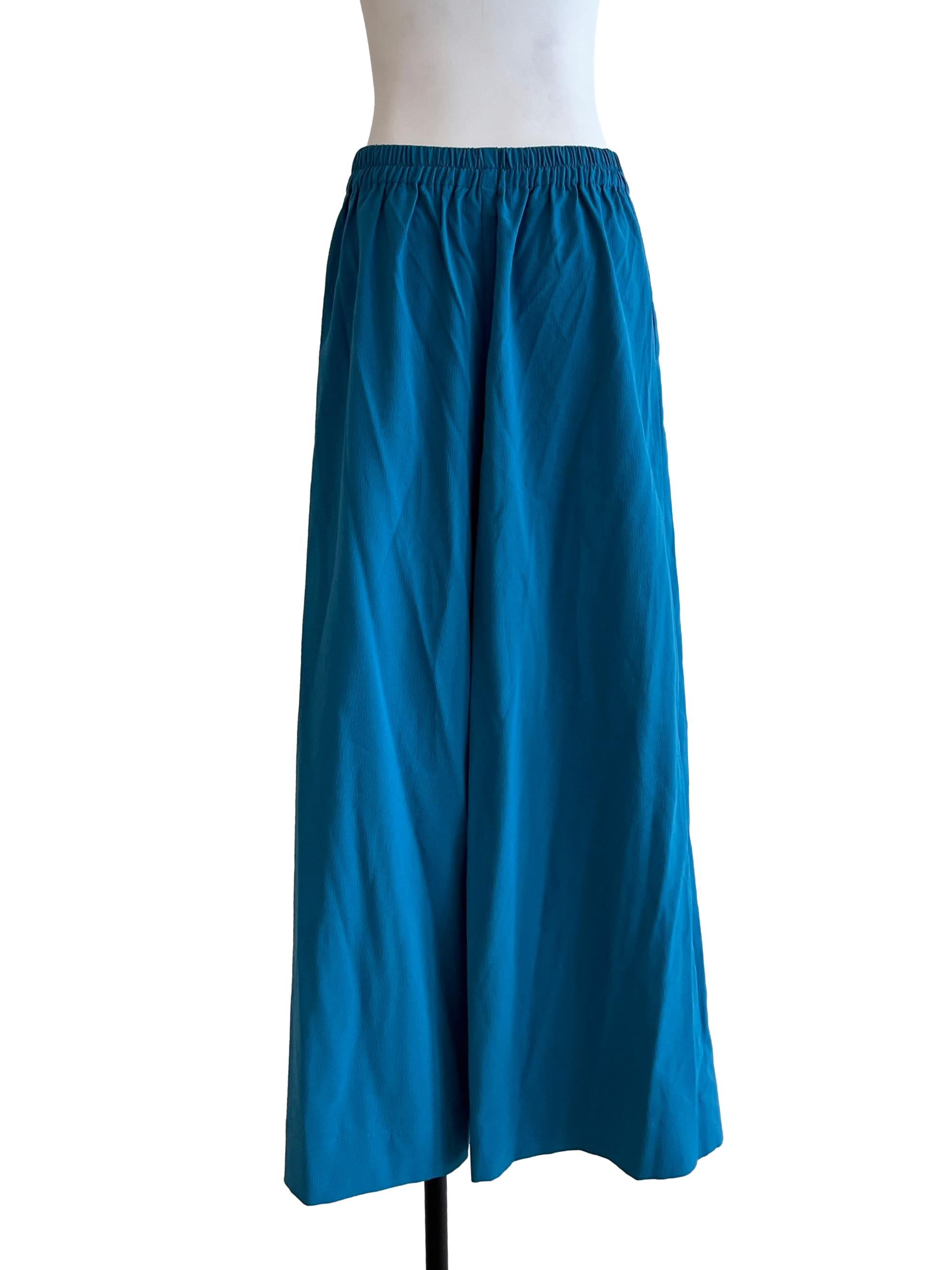 Cerulean Blue Wide Leg Pants