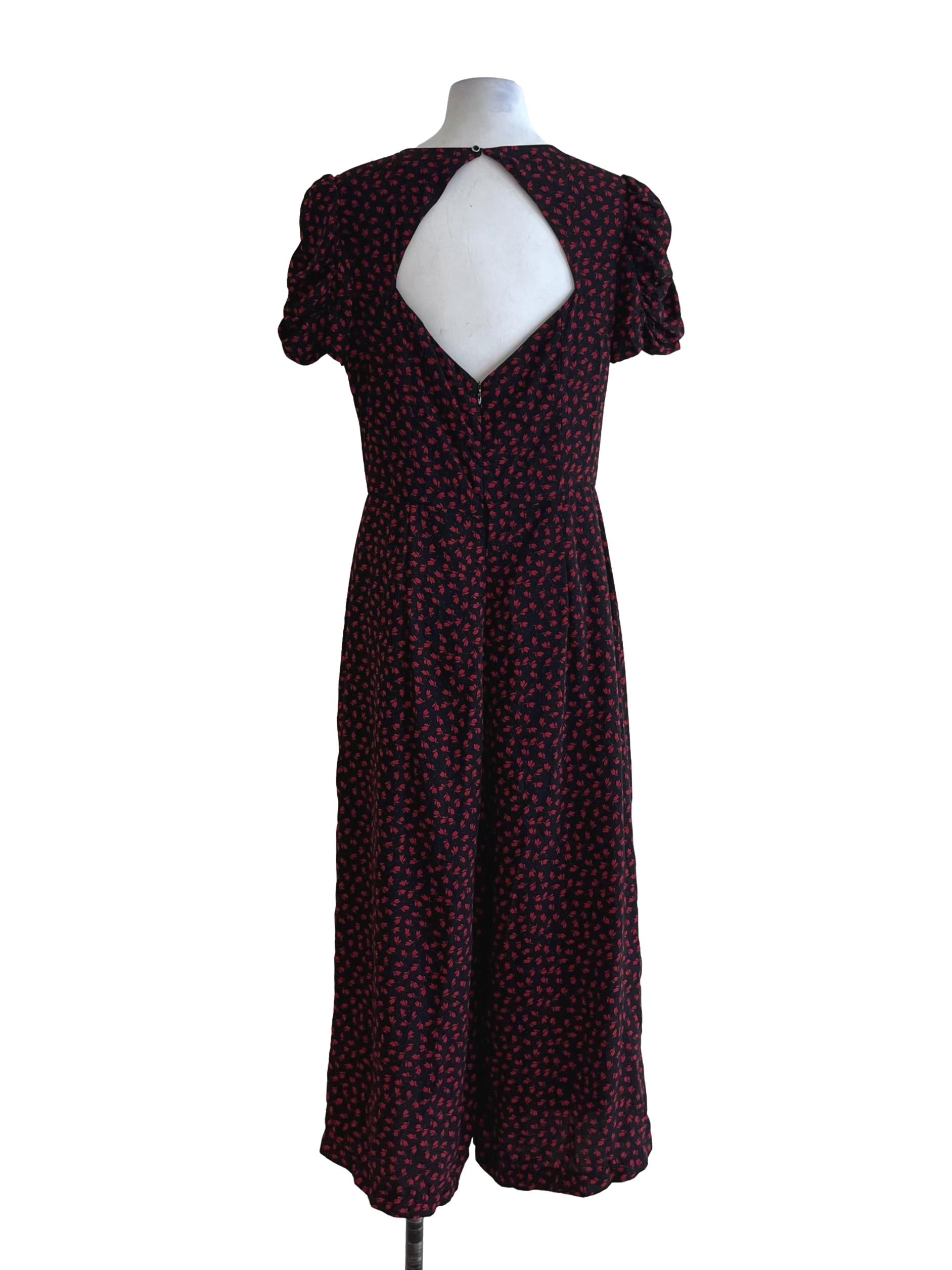 Black Jewel Neckline Jumpsuit