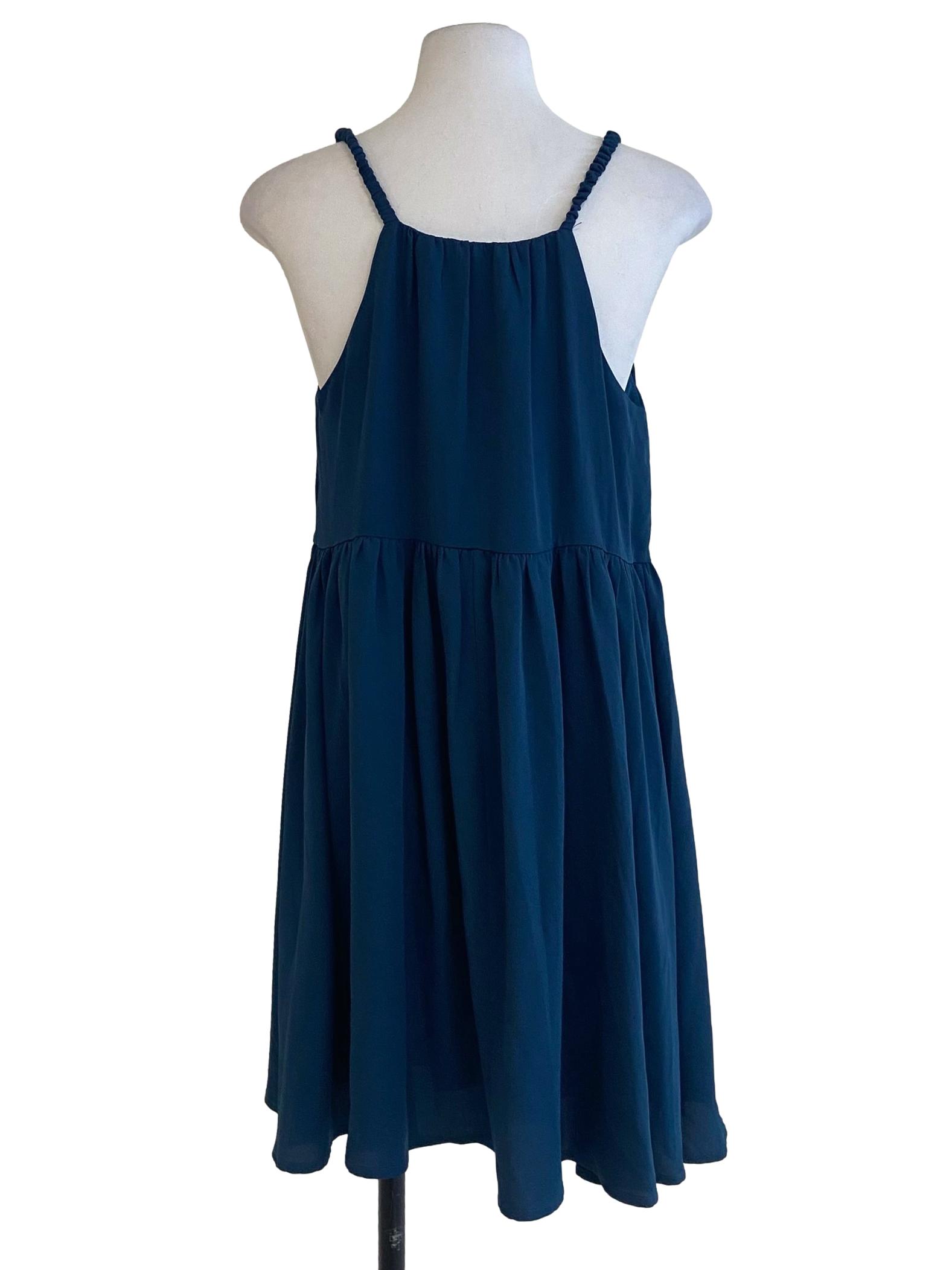 Aegean Blue Sleeveless Apron Dress