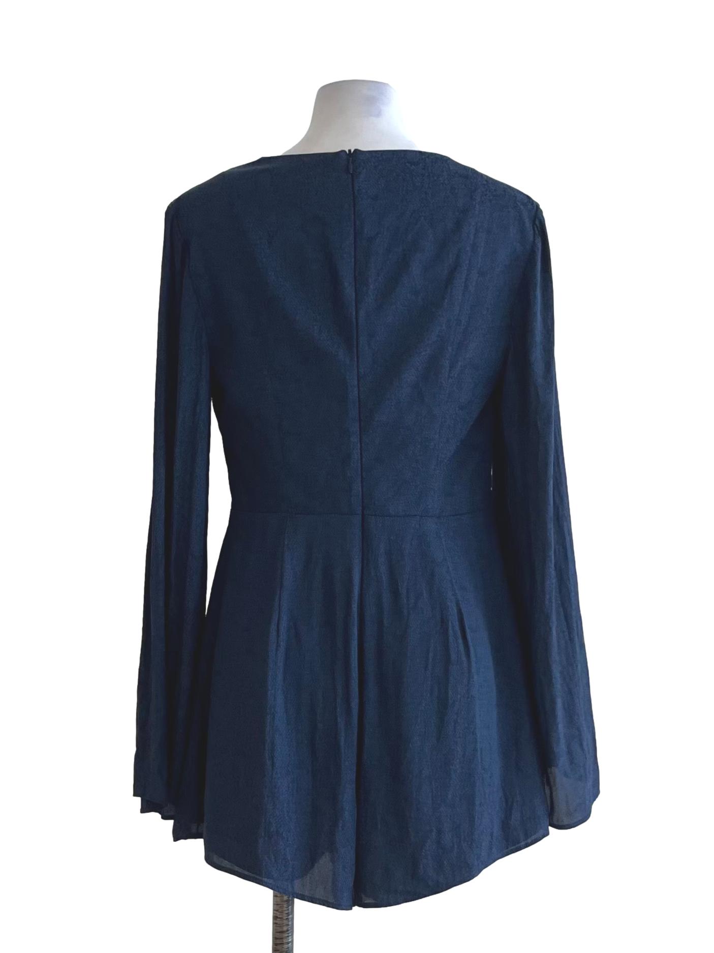 Navy Blue V-Neckline Romper