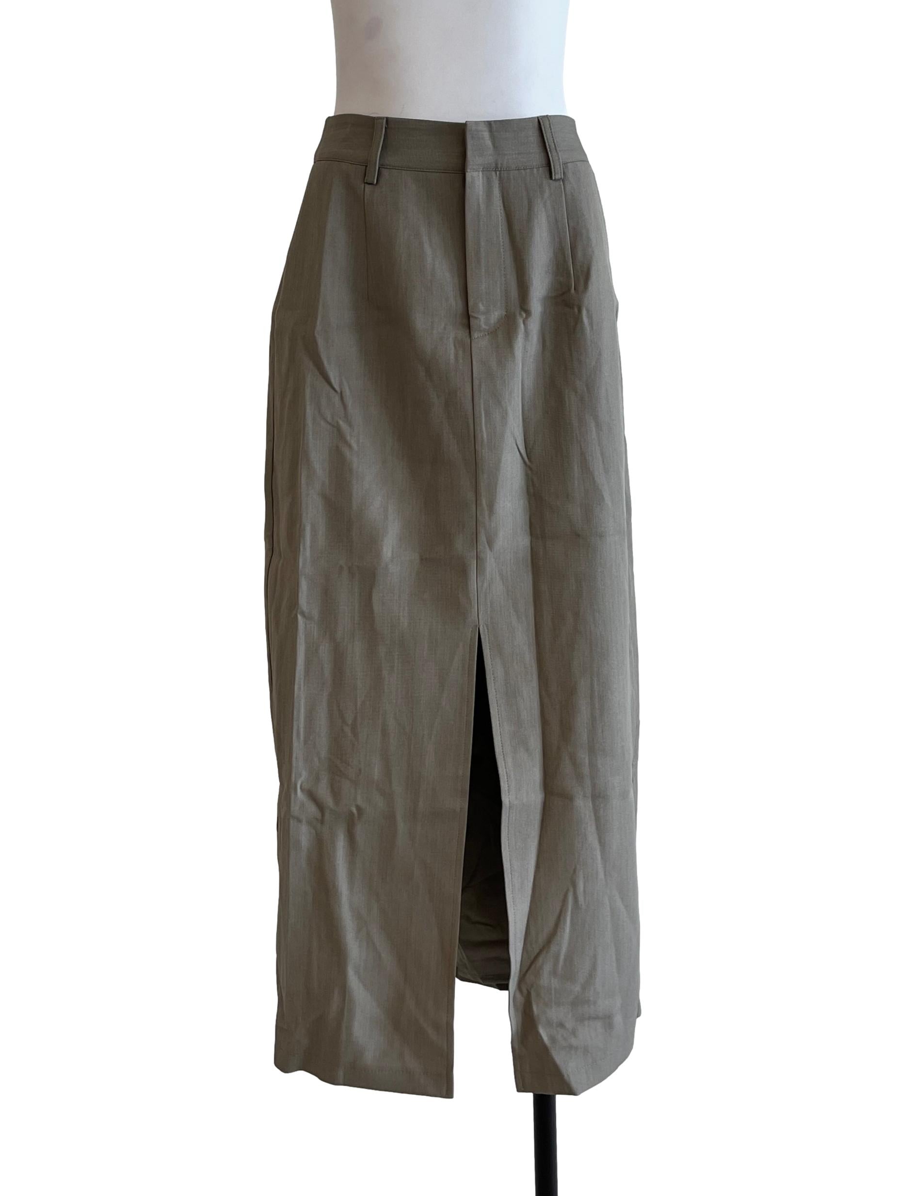 Dull Brown A-Line Skirt