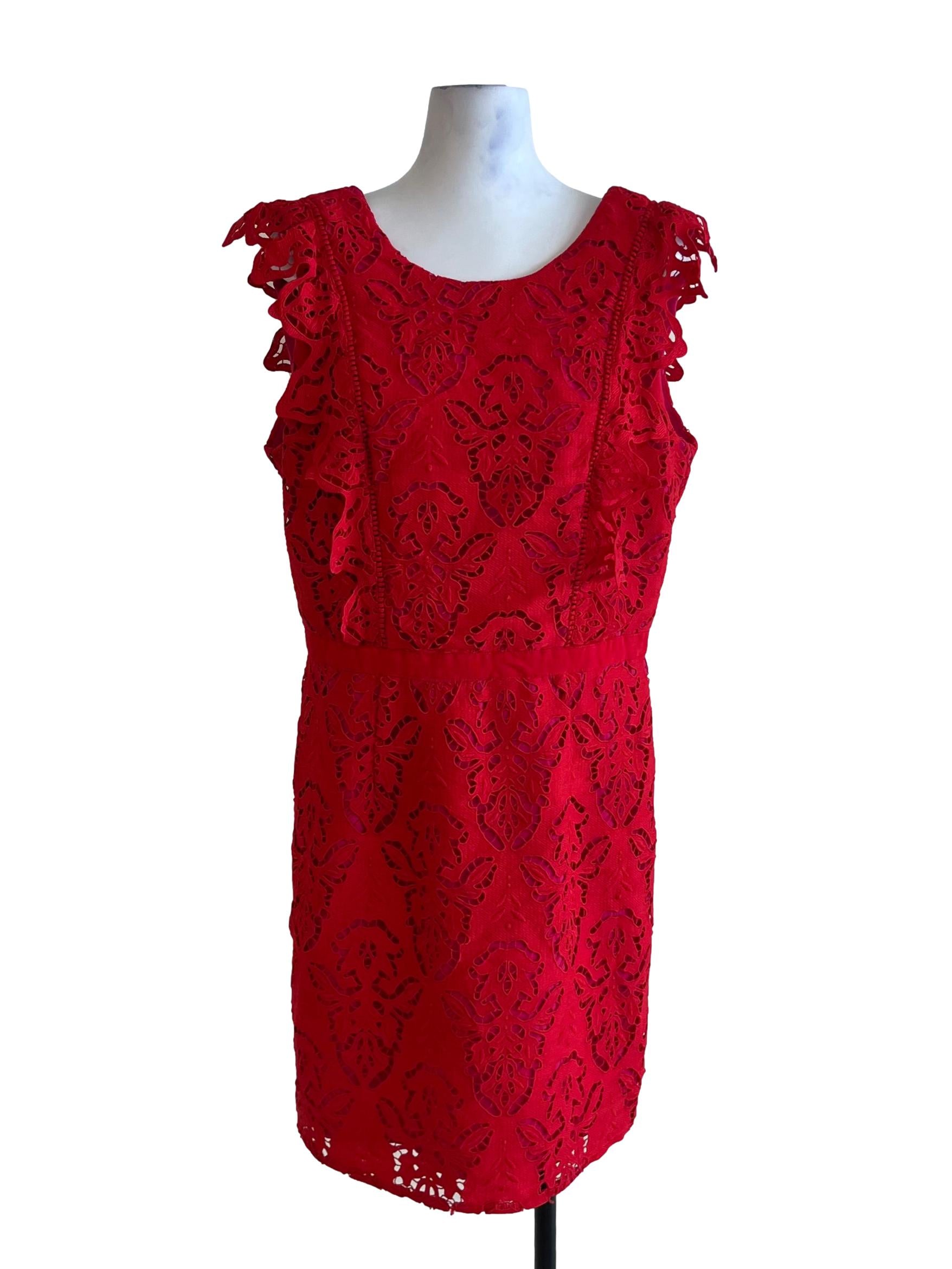 Red Lace A-Line Dress