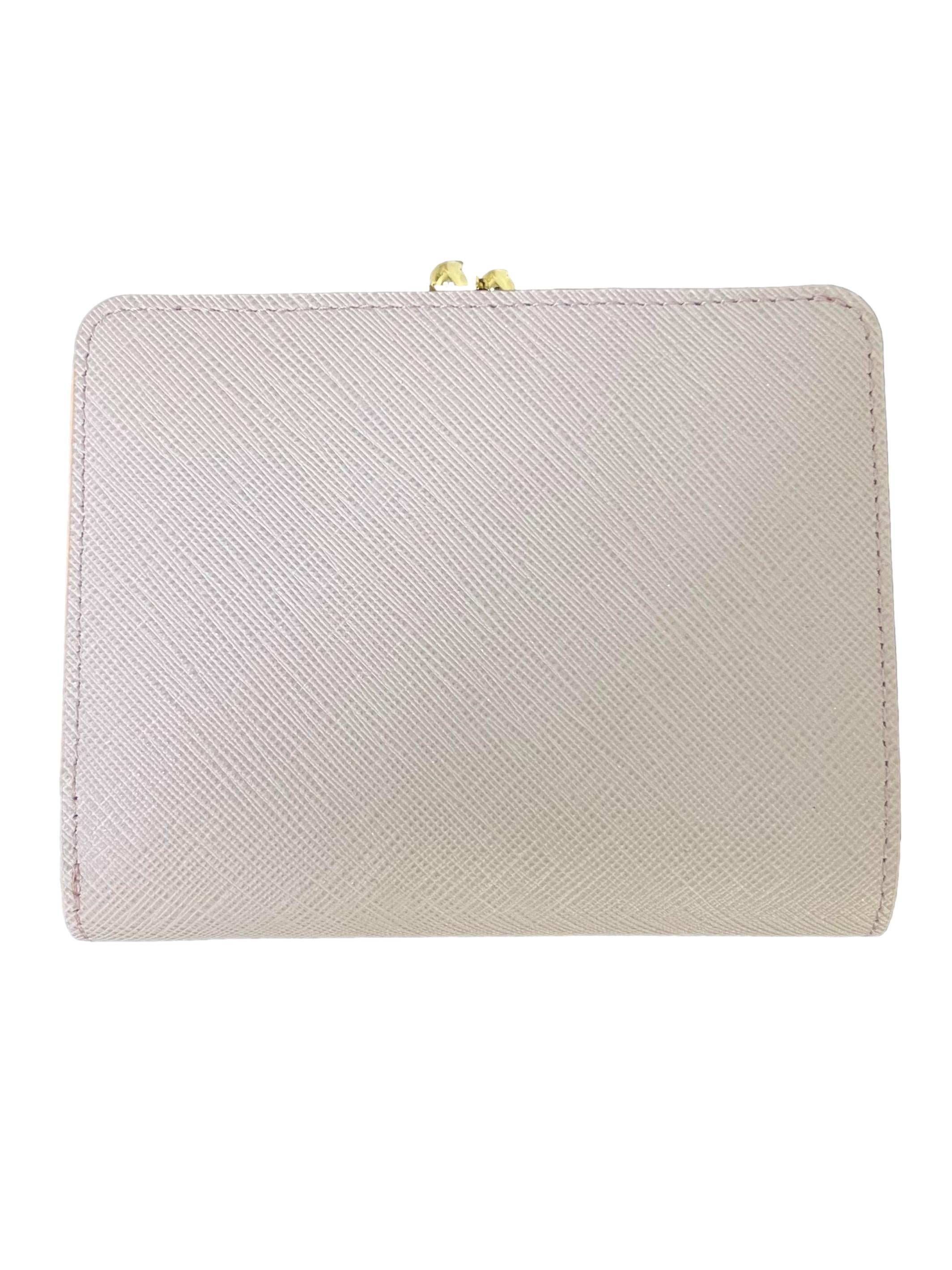 Light Purple Leather With Clasp Bifold Wallet