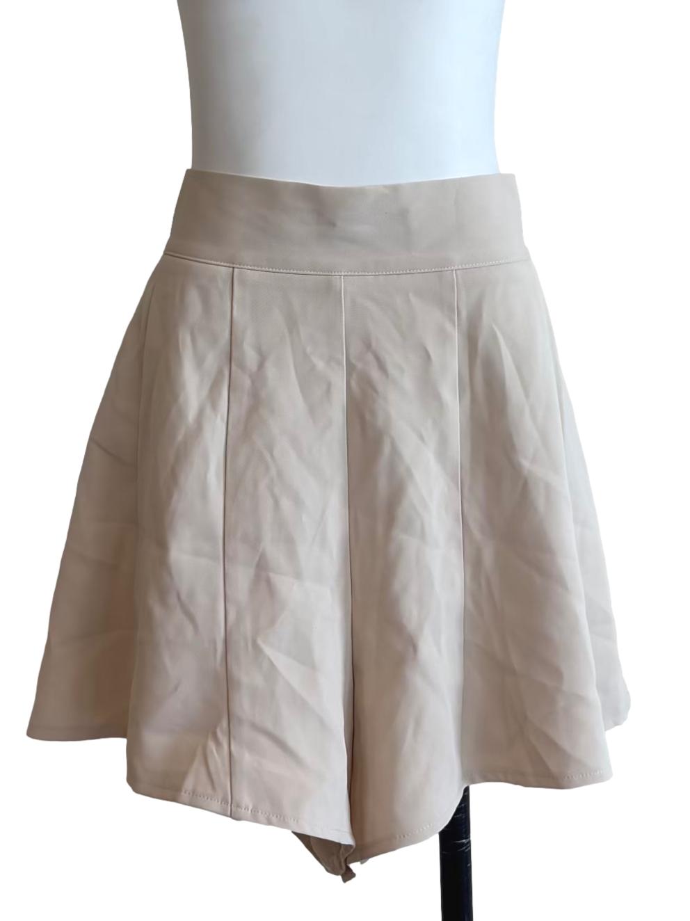 Beige Wide Shorts