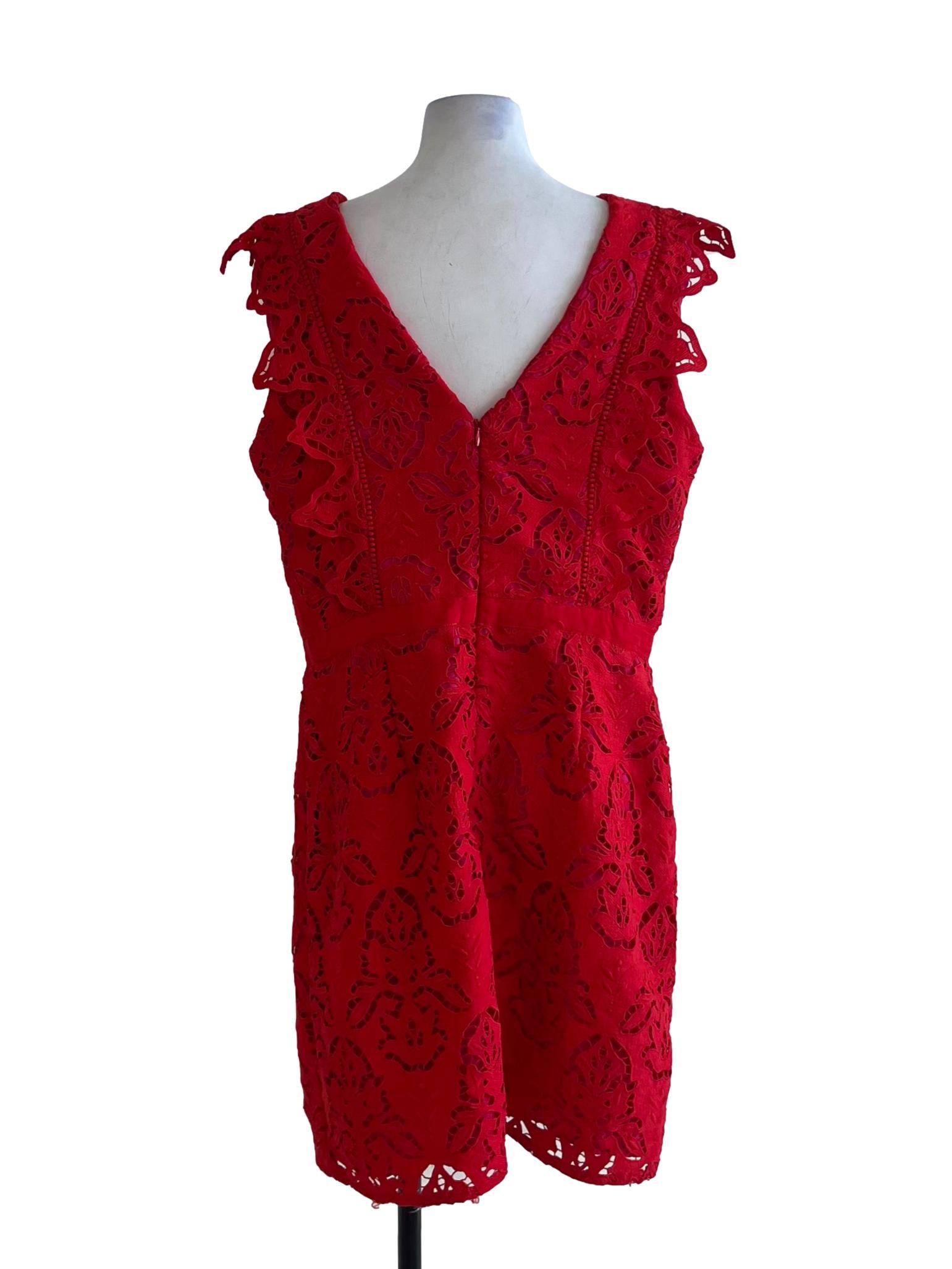 Red Lace A-Line Dress