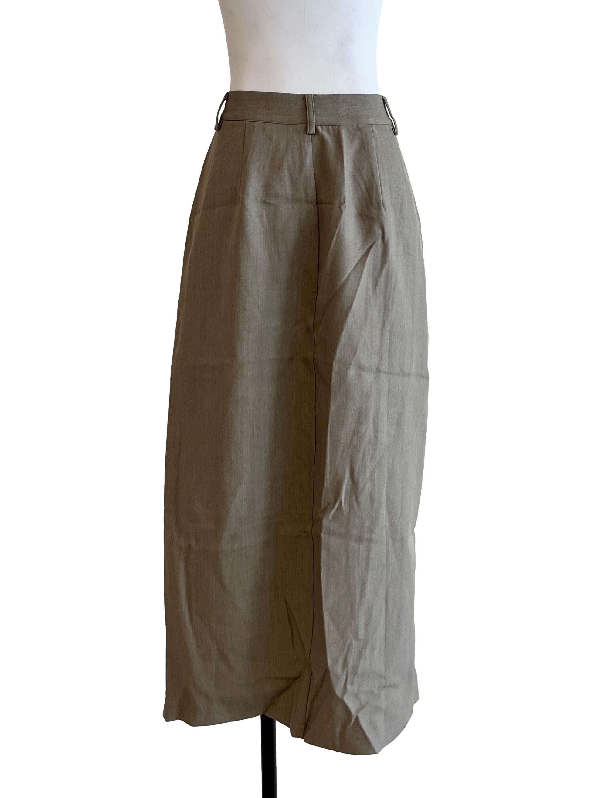 Dull Brown A-Line Skirt