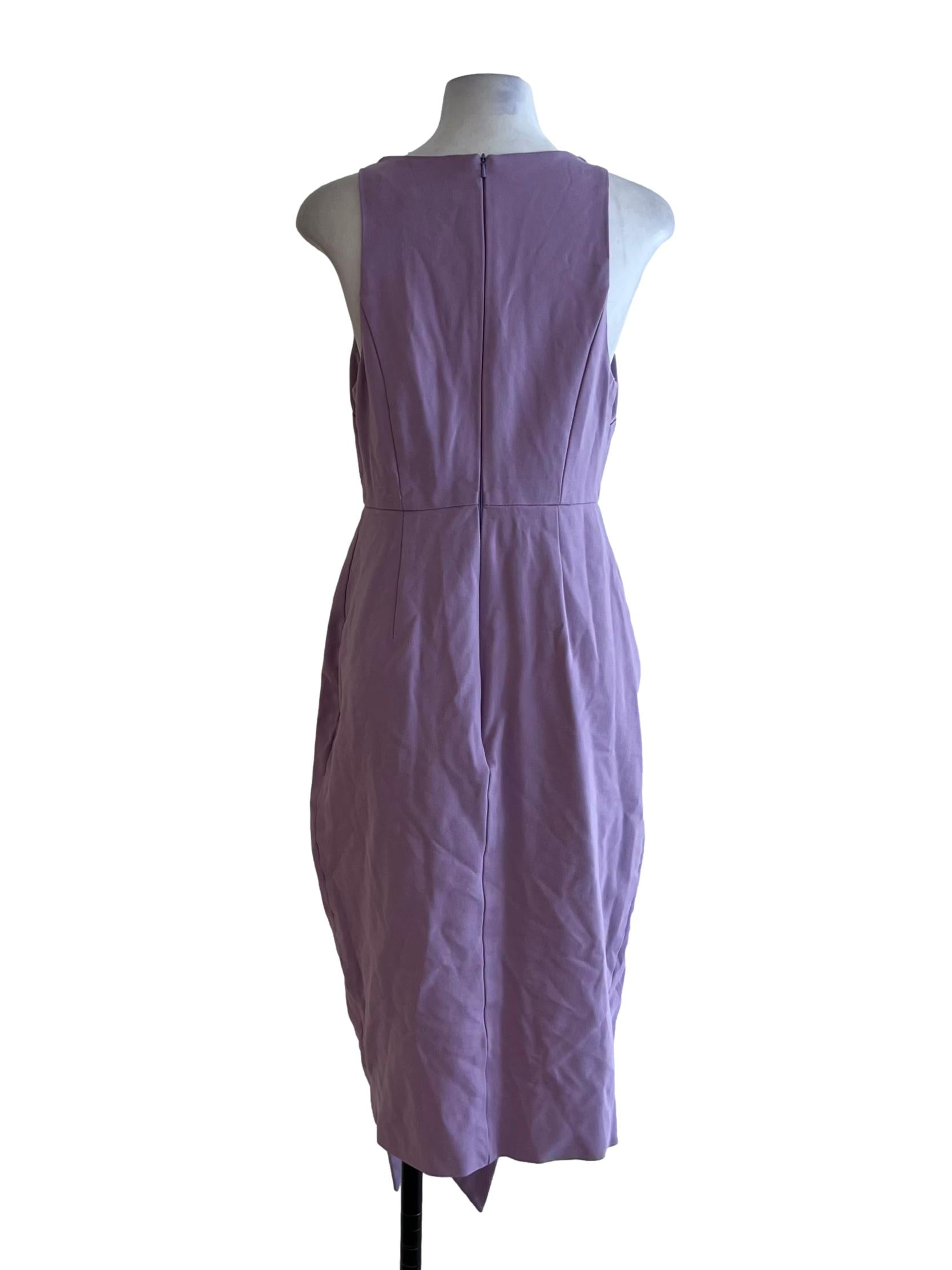 Periwinkle Purple Sabrina Neckline A-Line Dress