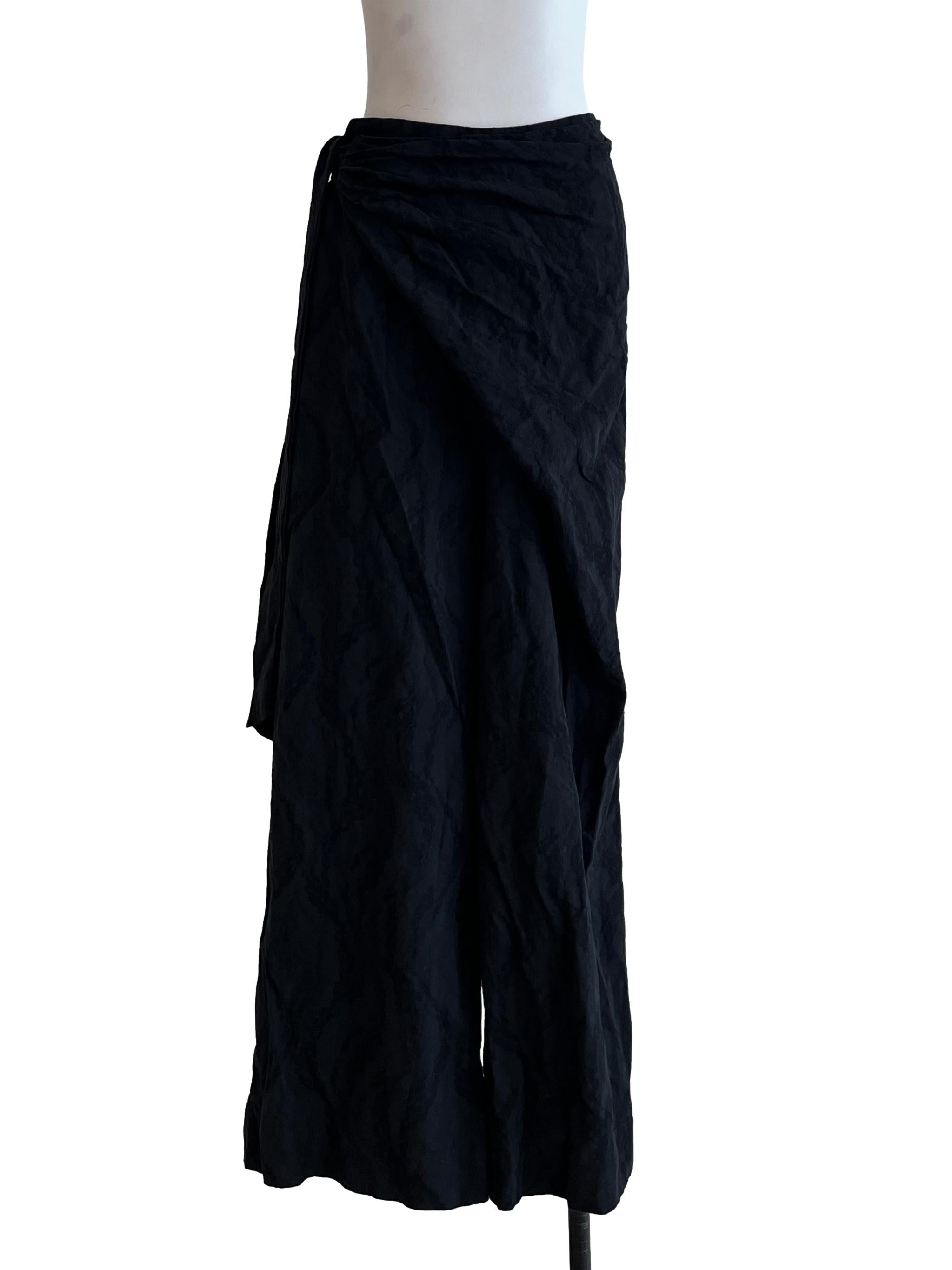 Jade Black Wrap Wide Leg Pants