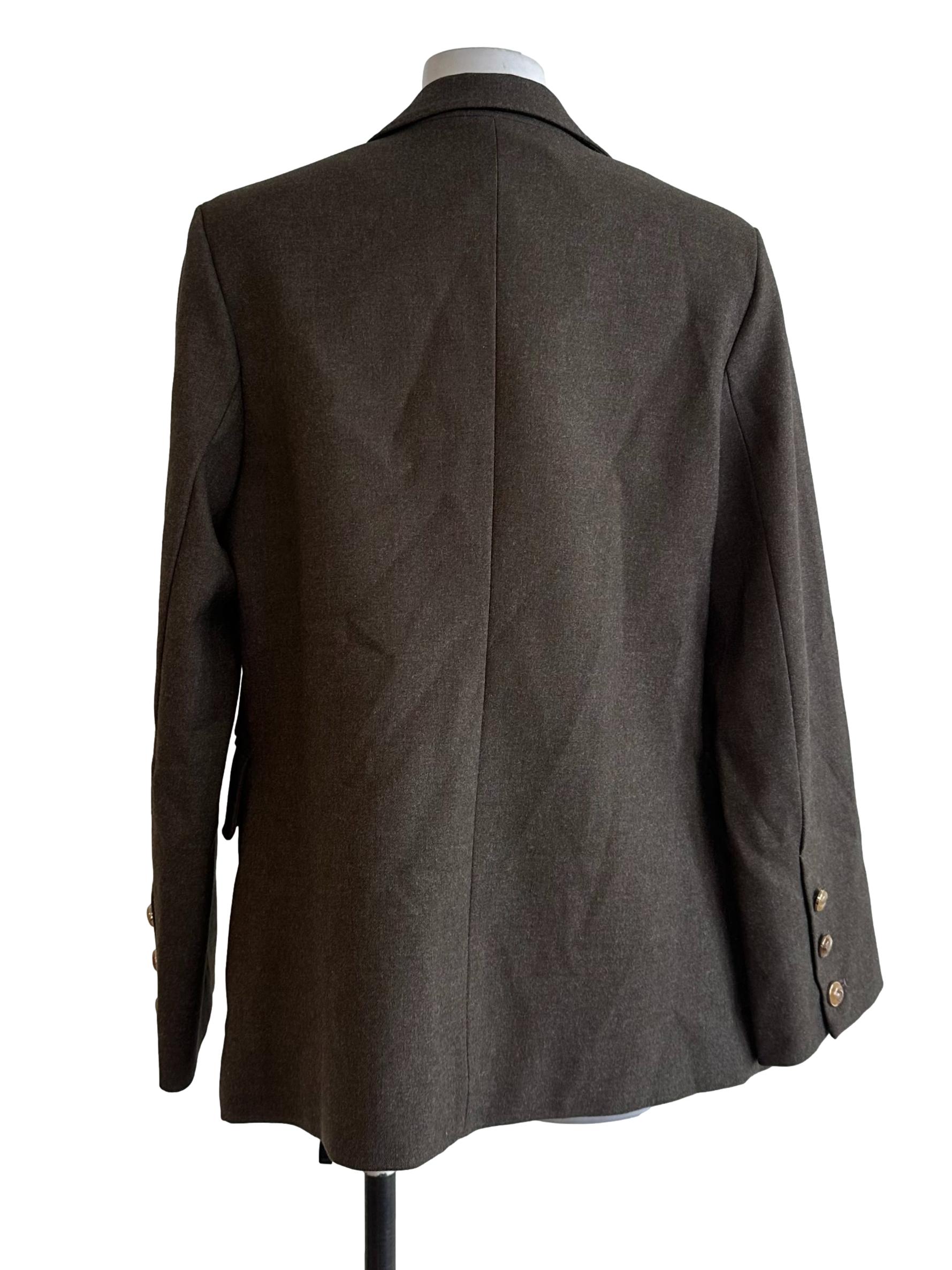 Coffee Brown Collar Long Sleeve Blazer
