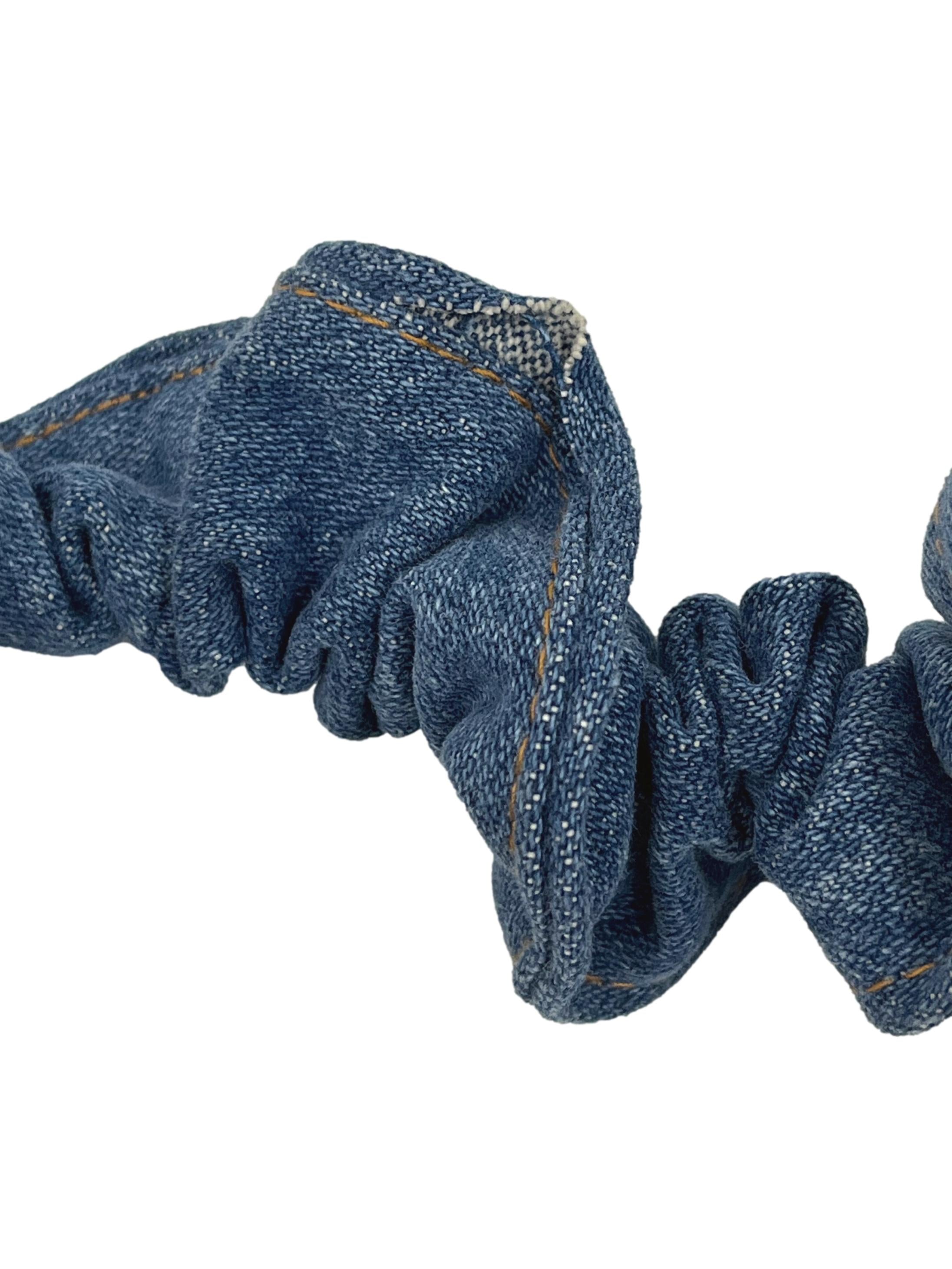 Light Blue Denim Shoelace Reworked Shoulder Bag