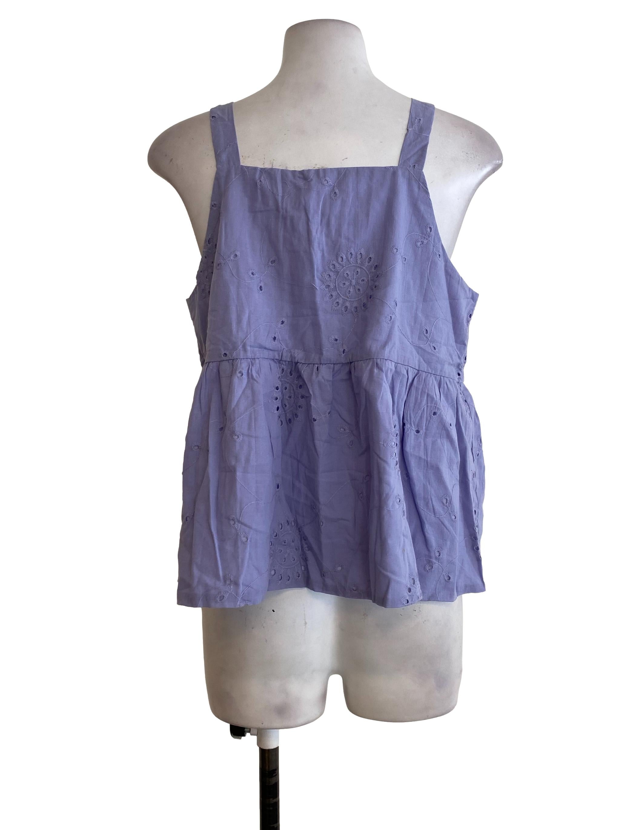 Purple Embroidered Top