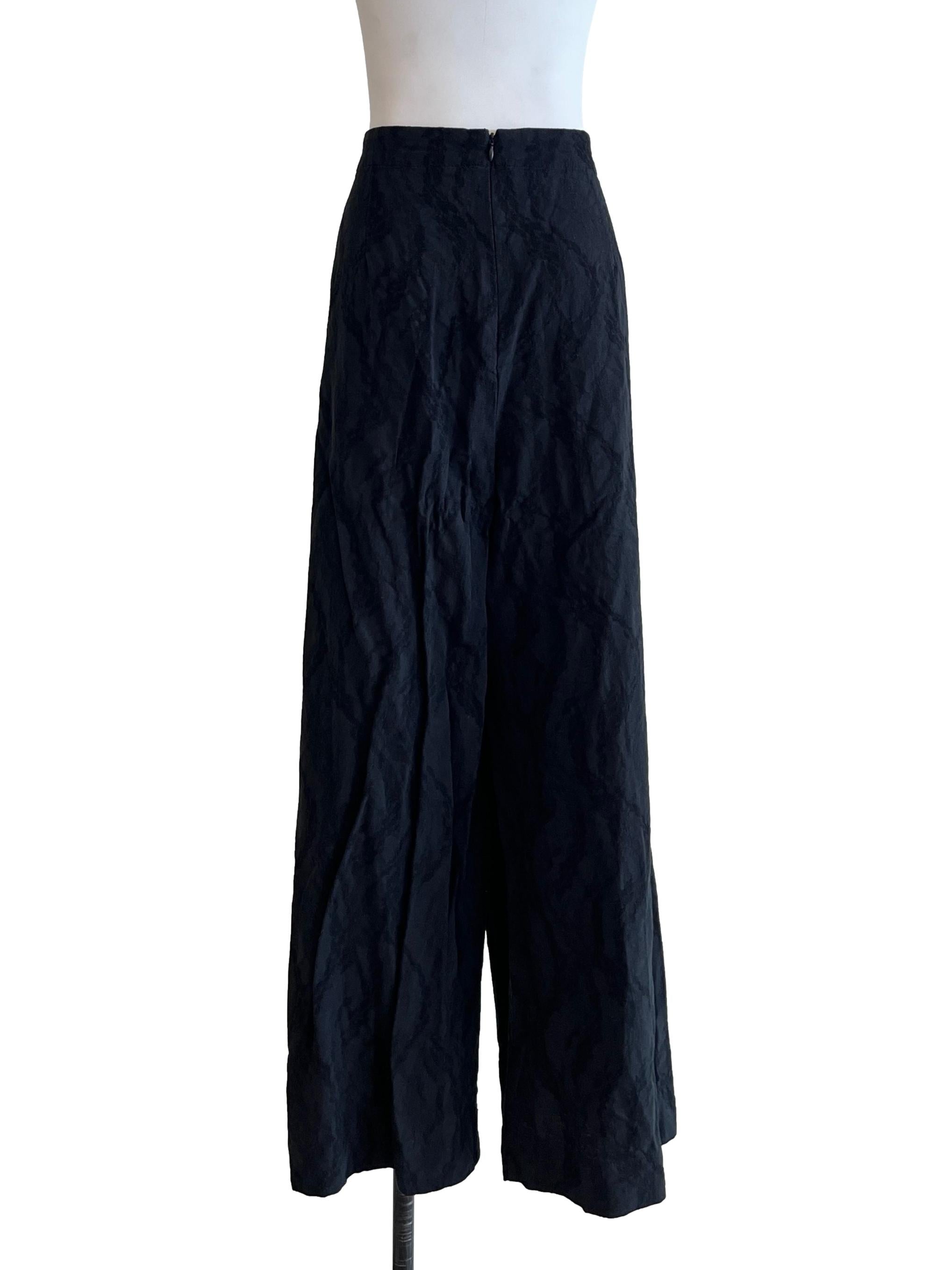 Jade Black Wrap Wide Leg Pants