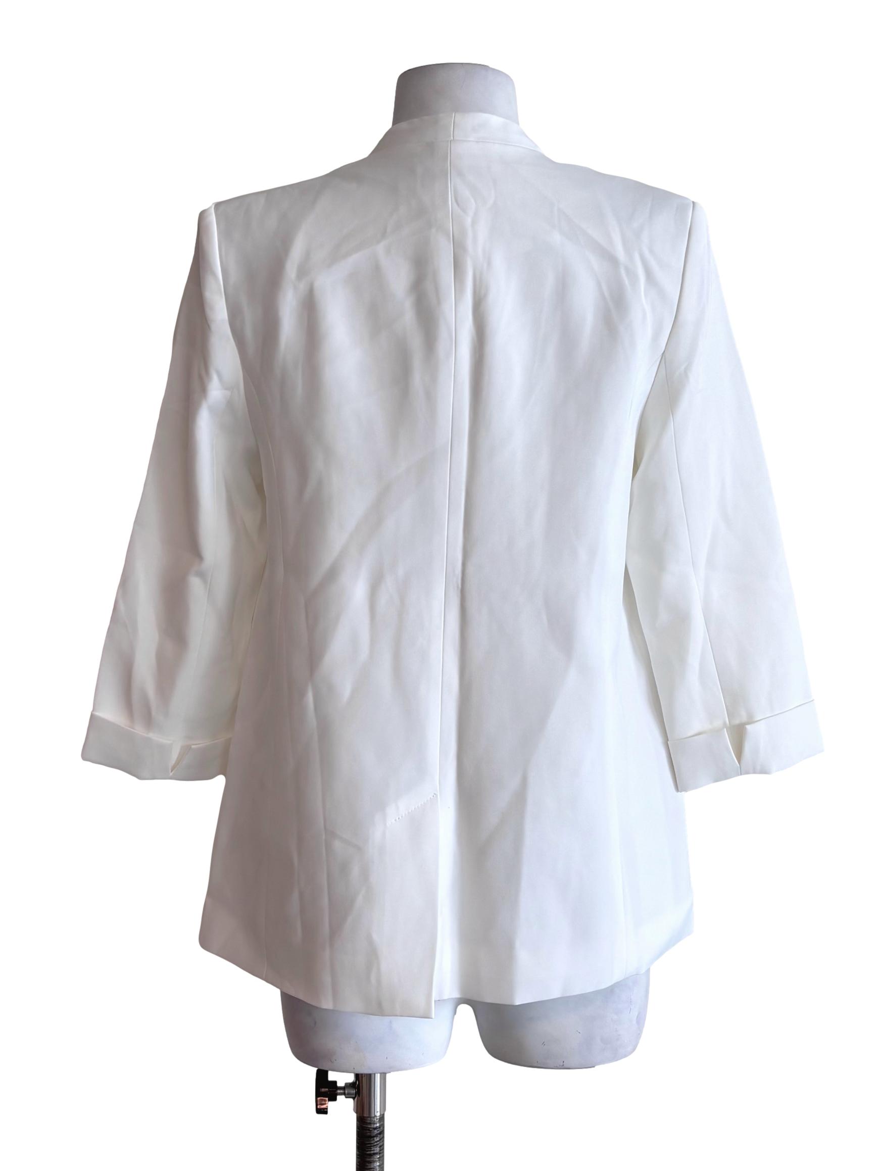 White Open Front Blazer LB