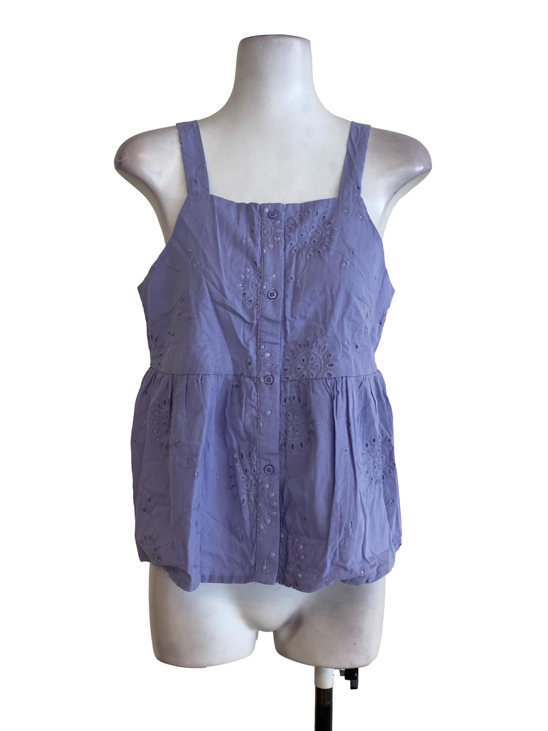 Purple Embroidered Top