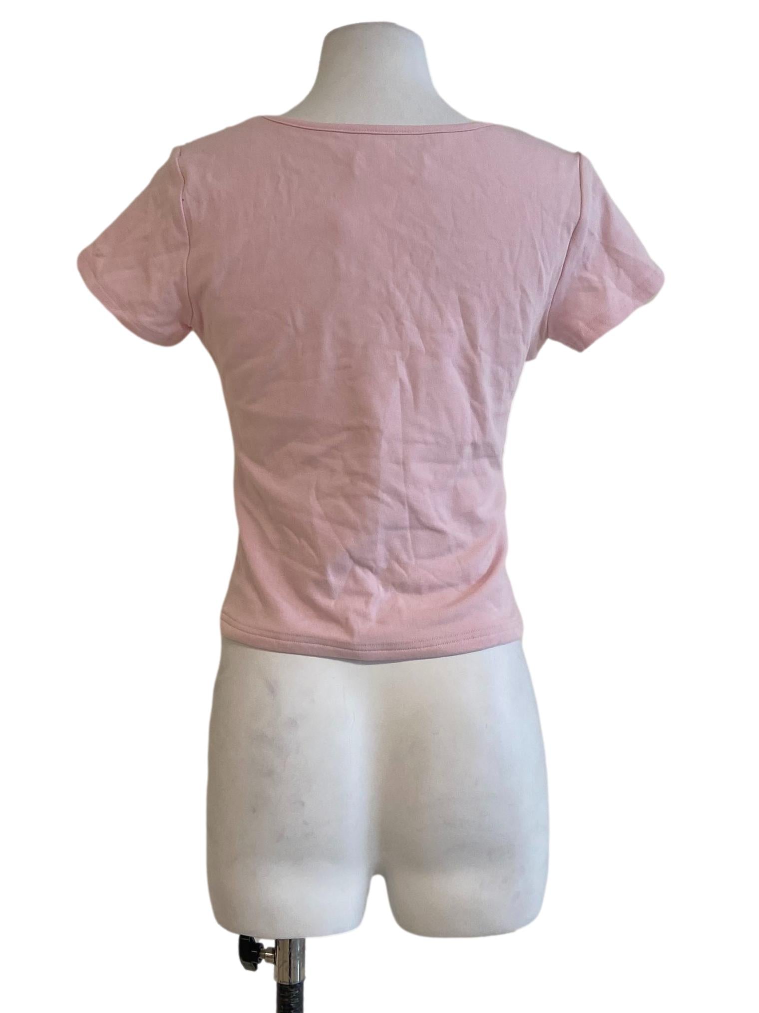 Flamingo Pink Twill Crop Top
