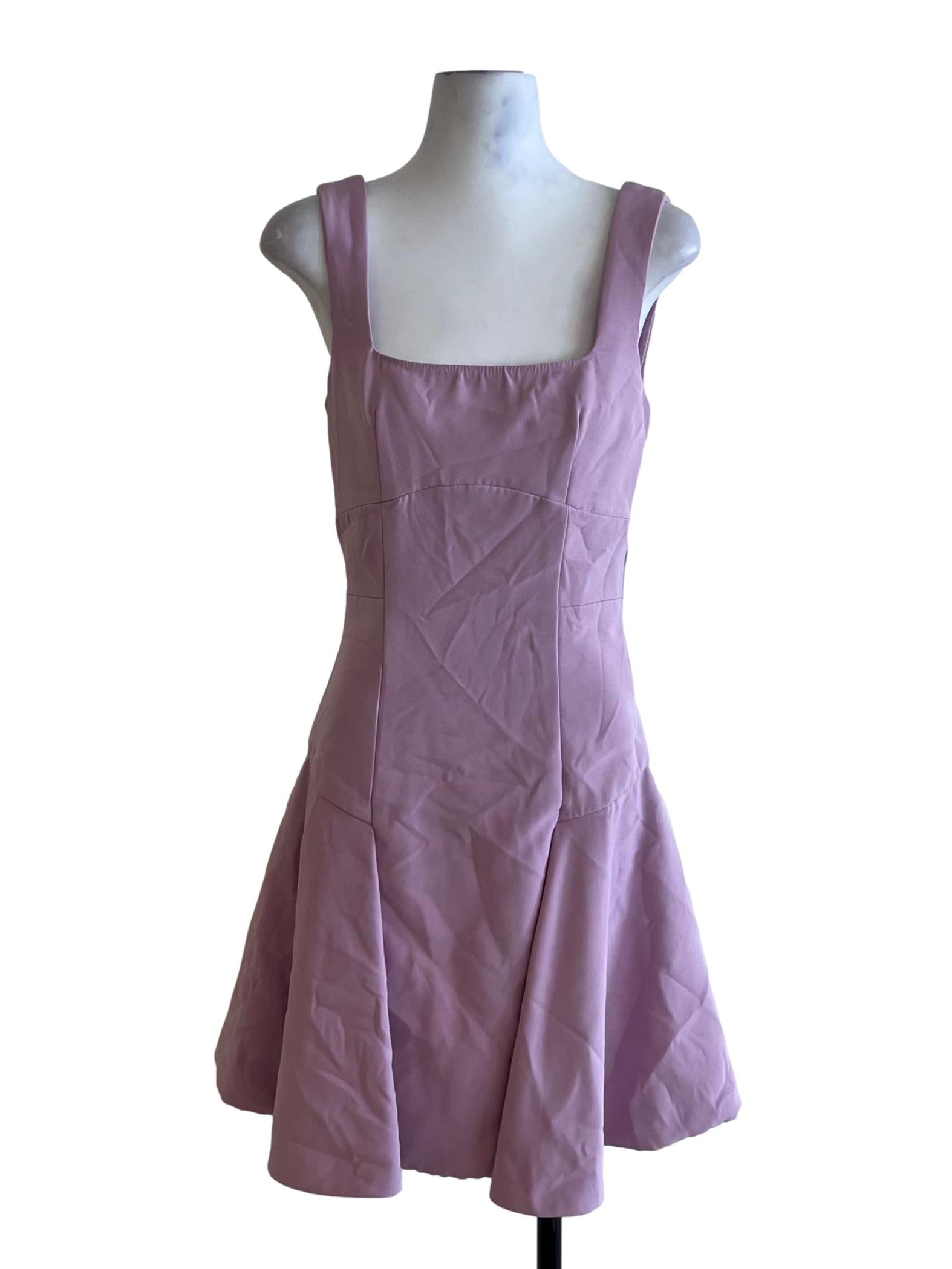 Lavender Purple Square Neckline Sheath Dress