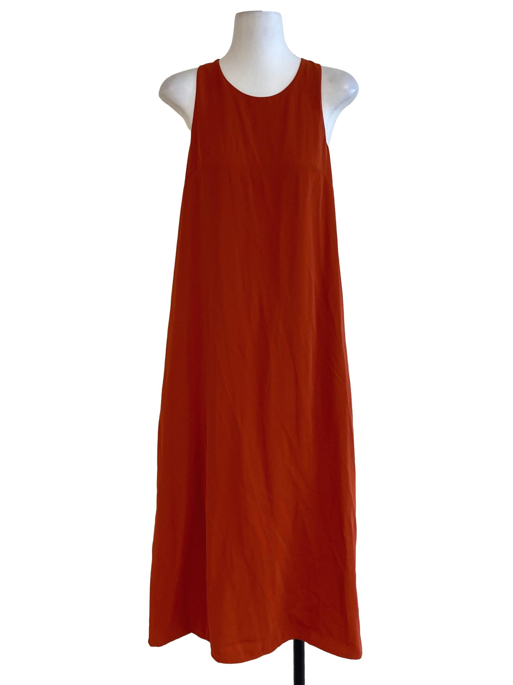 Orange Slit Shift Dress