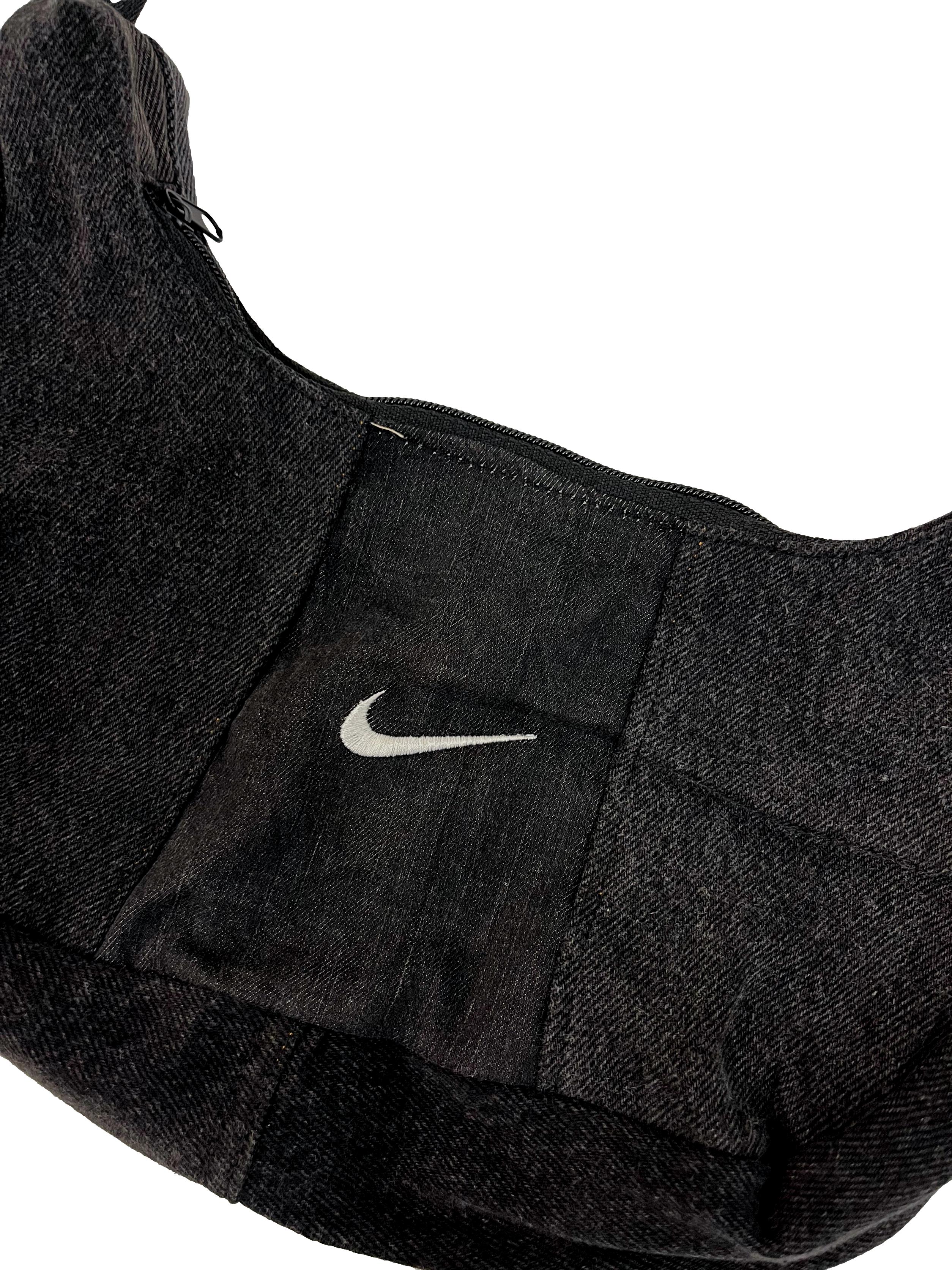 Black Denim Reworked Shoulder Bag