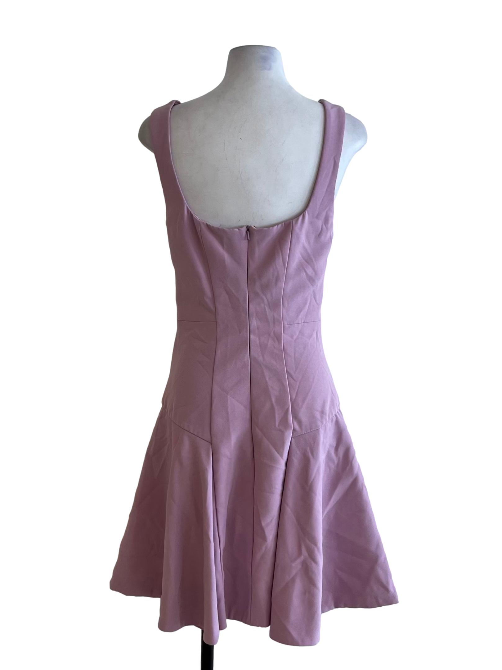 Lavender Purple Square Neckline Sheath Dress