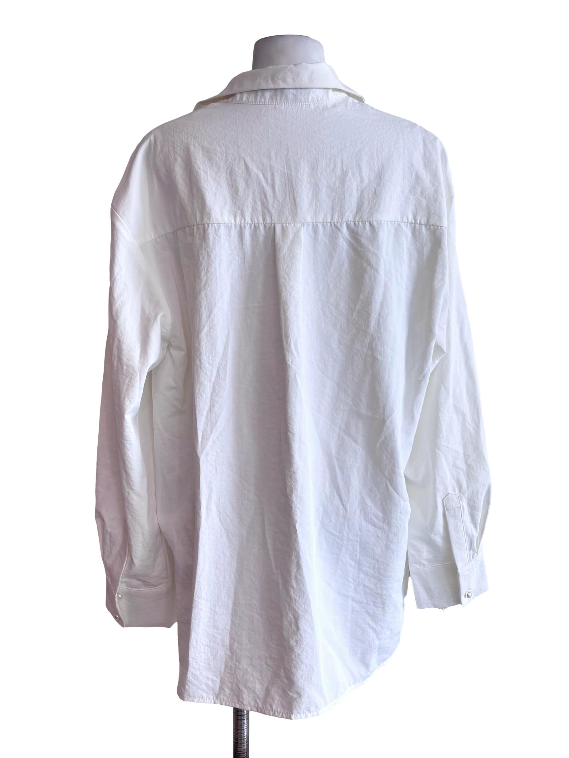 White Tasha Textured Tie Shirt