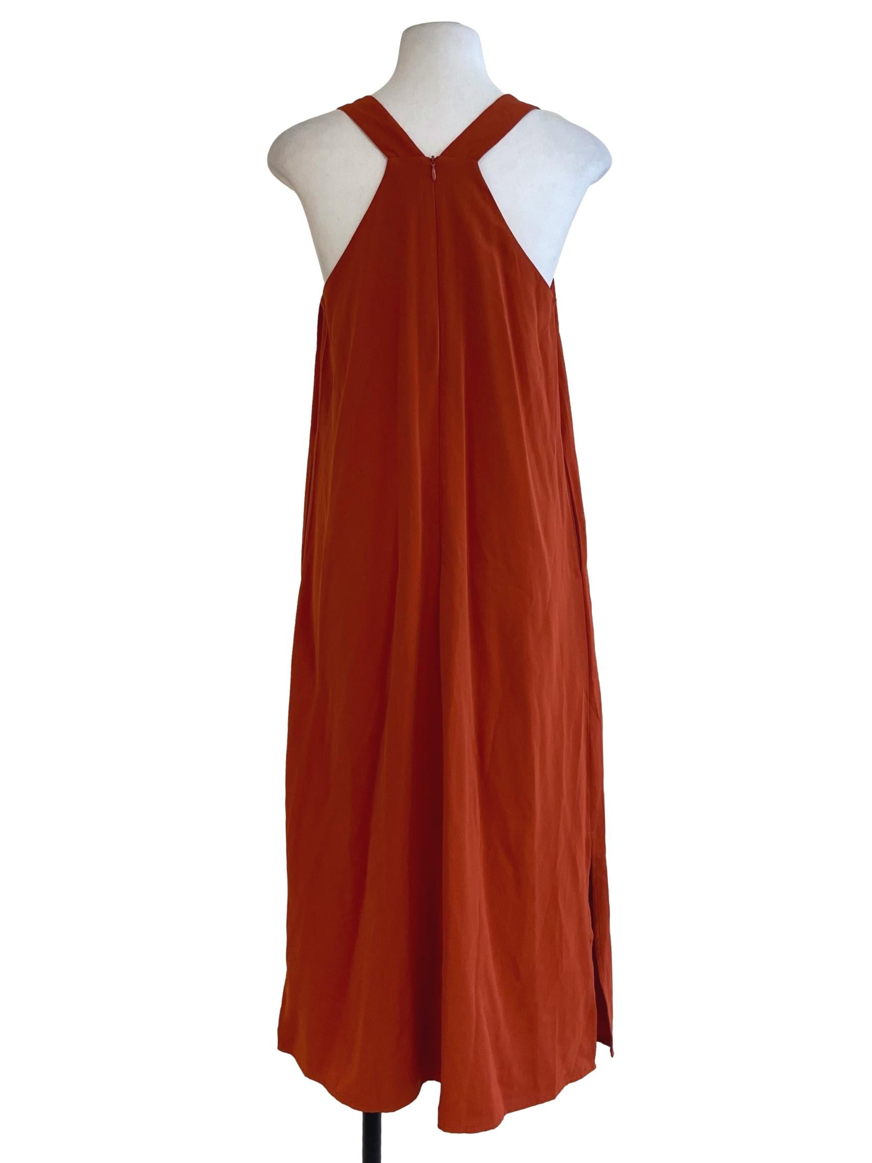 Orange Slit Shift Dress