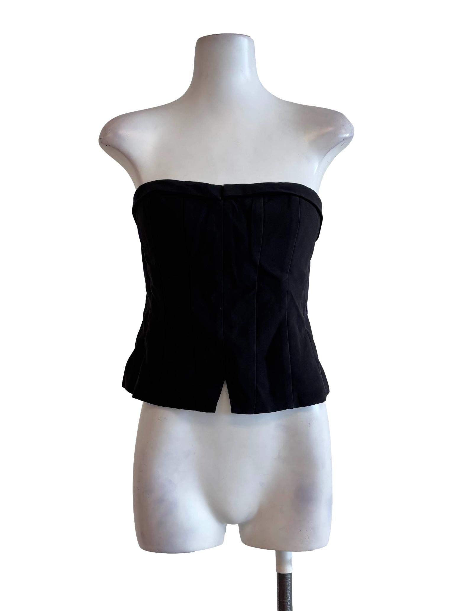 Black Strapless Corset Top