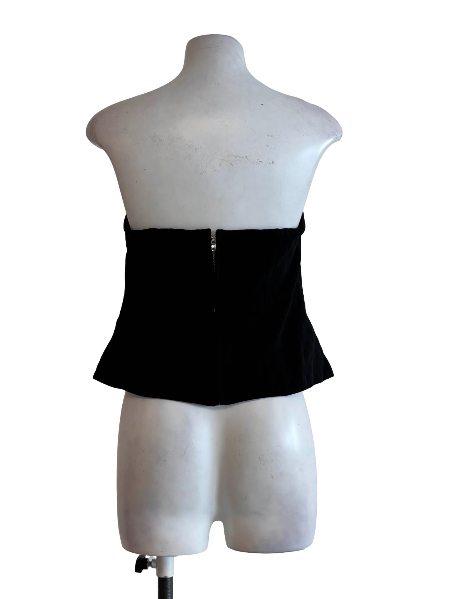 Black Strapless Corset Top