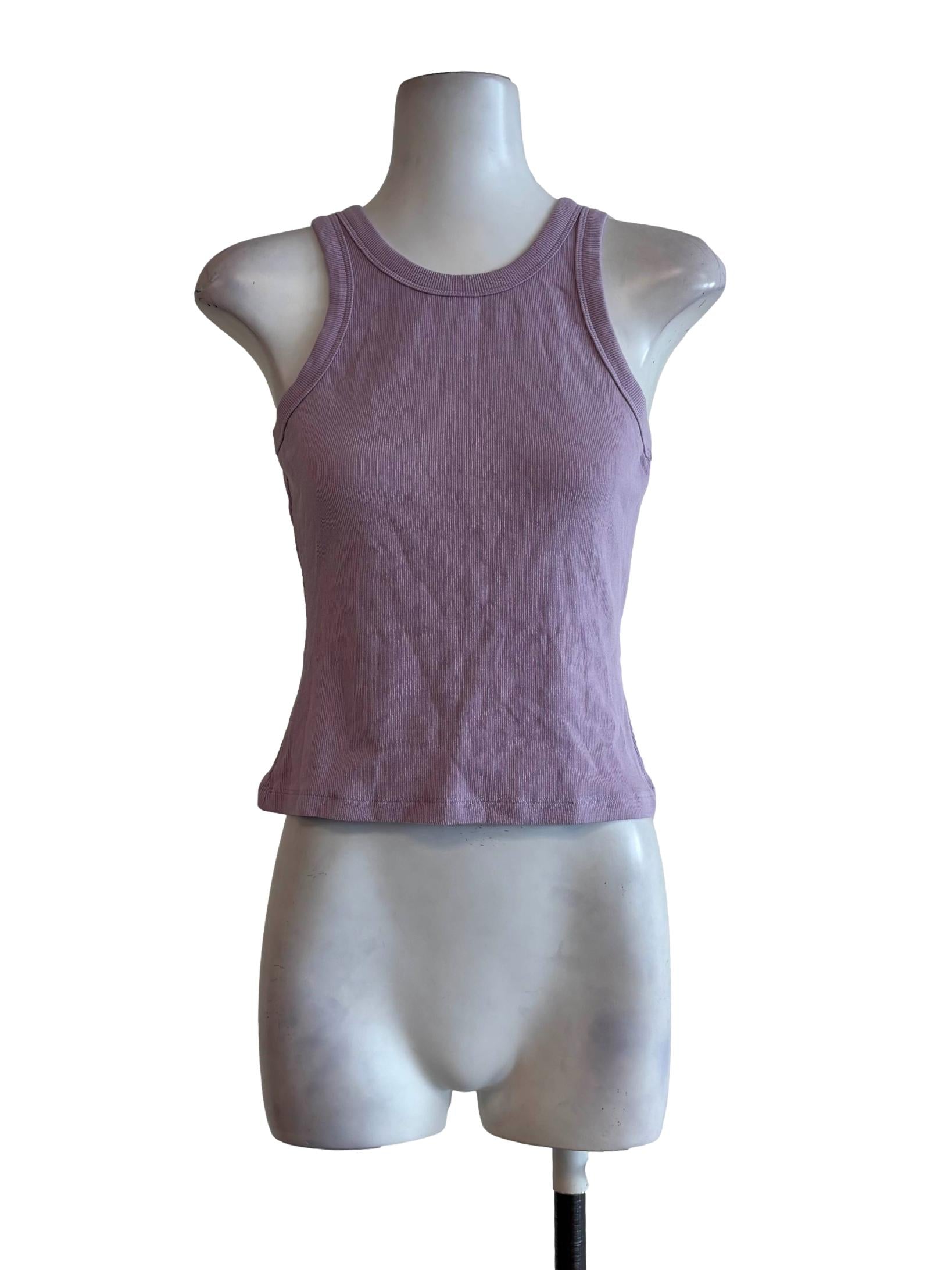 Lilac Sleeveless Ribbed Top