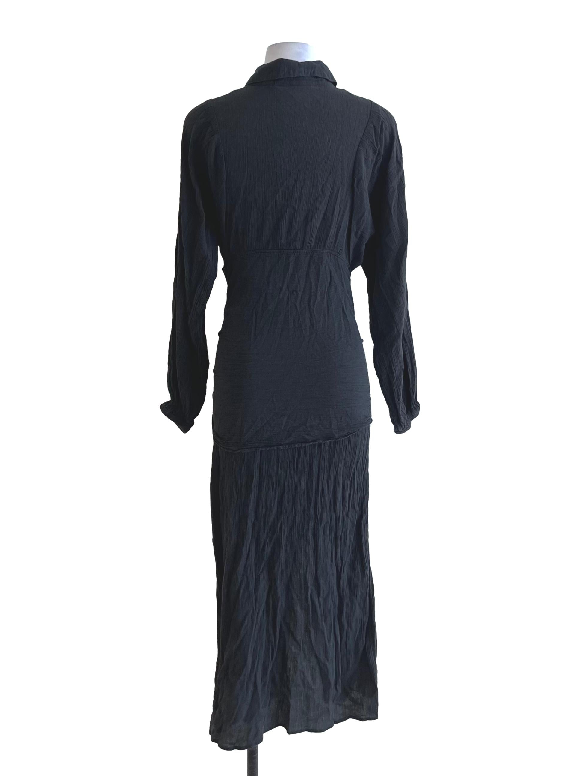 Shadow Grey Wing Collar Empire Dress
