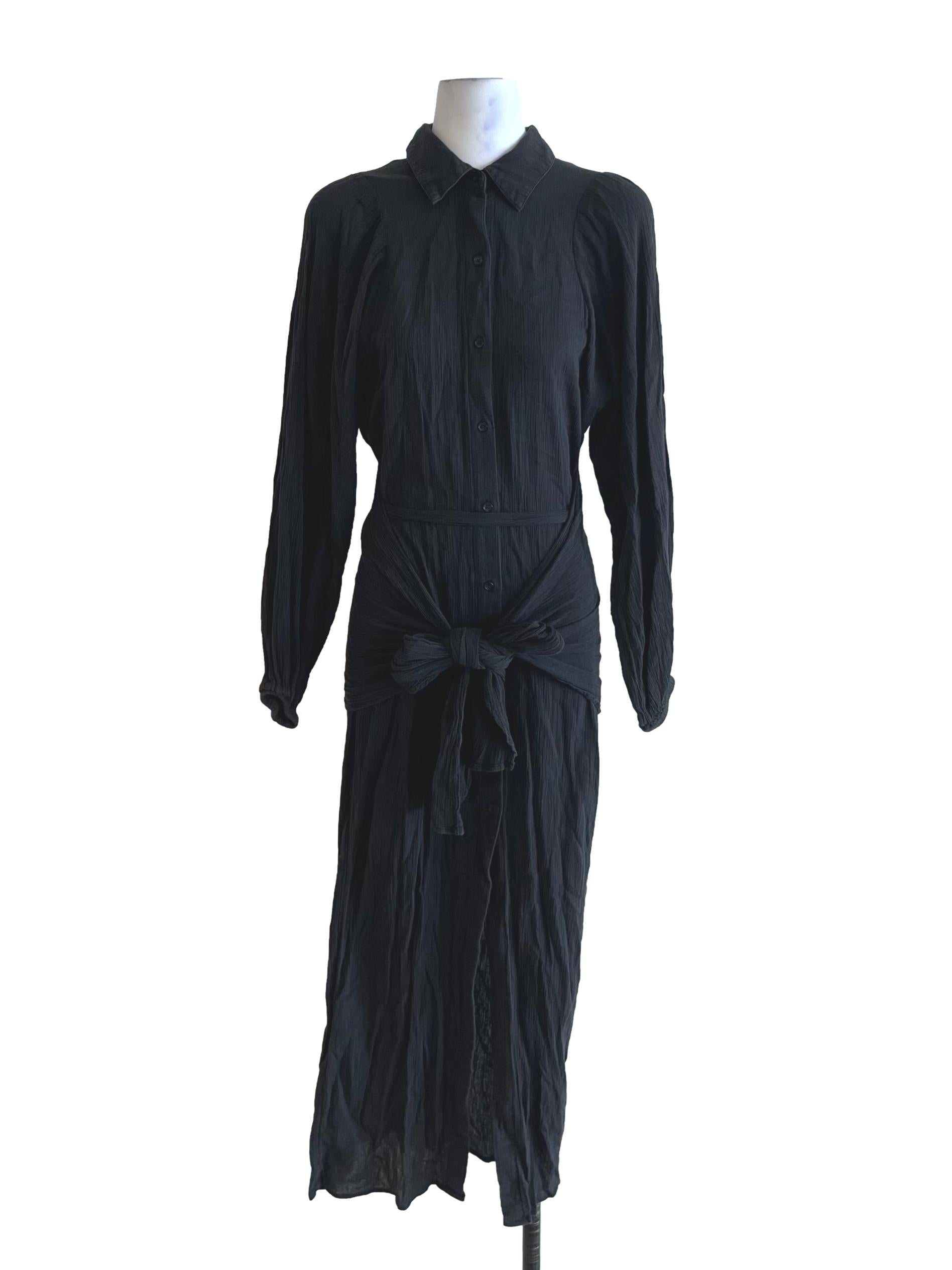 Shadow Grey Wing Collar Empire Dress