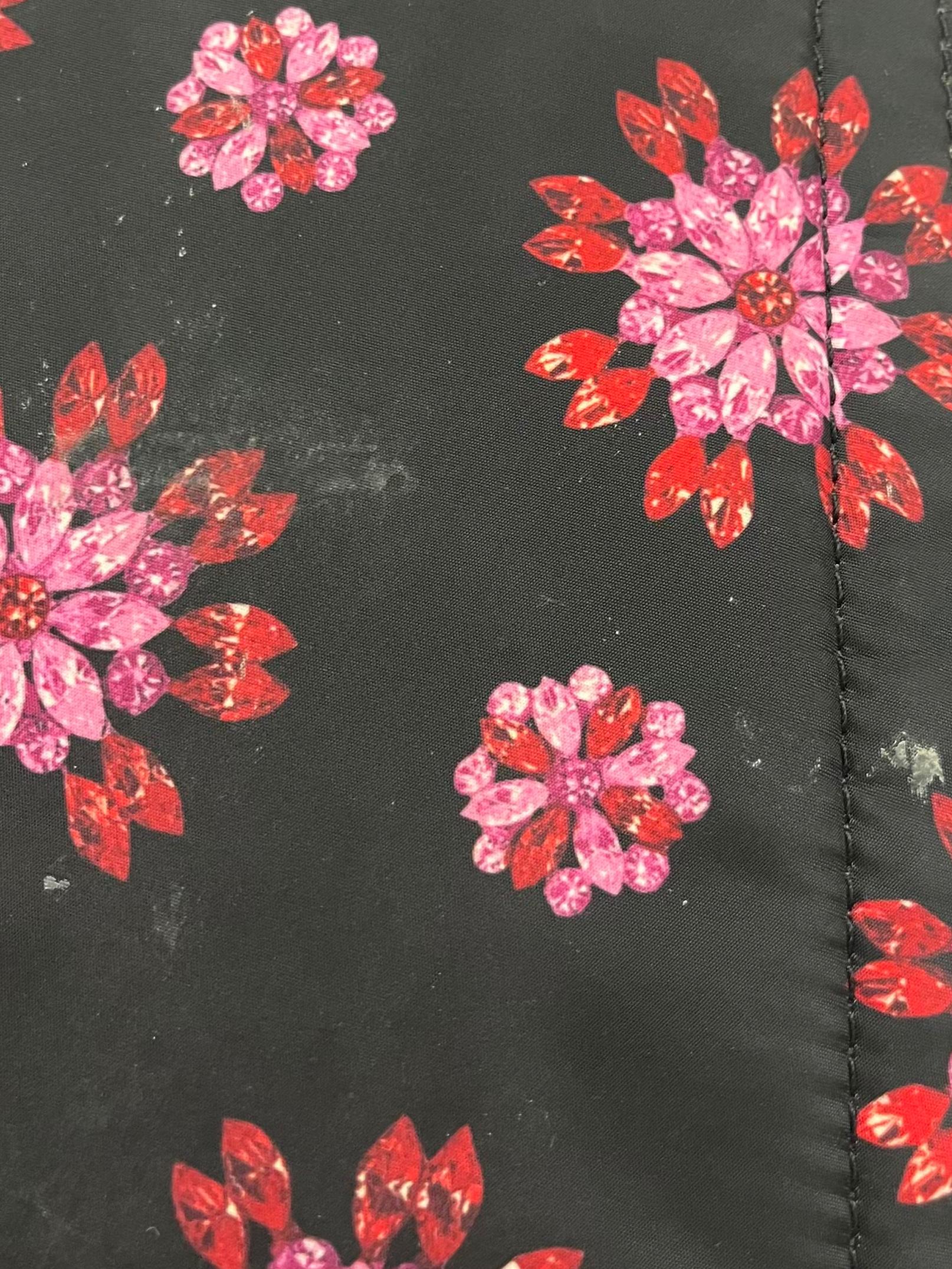 Black Kelsey Ultra Pink Ruby Jewel Floral Large Nylon Backpack