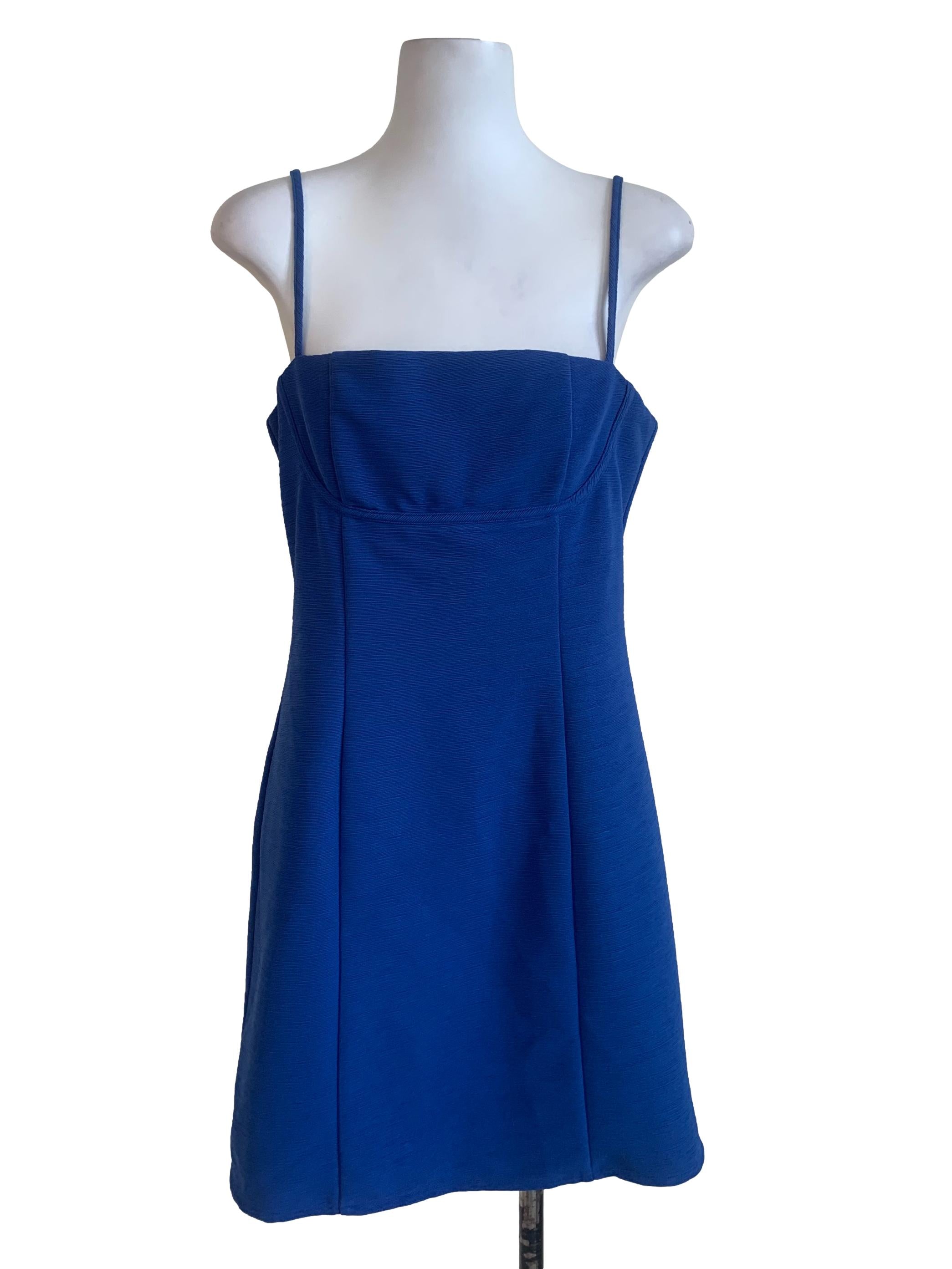 Admiral Blue Spaghetti Stap Dress