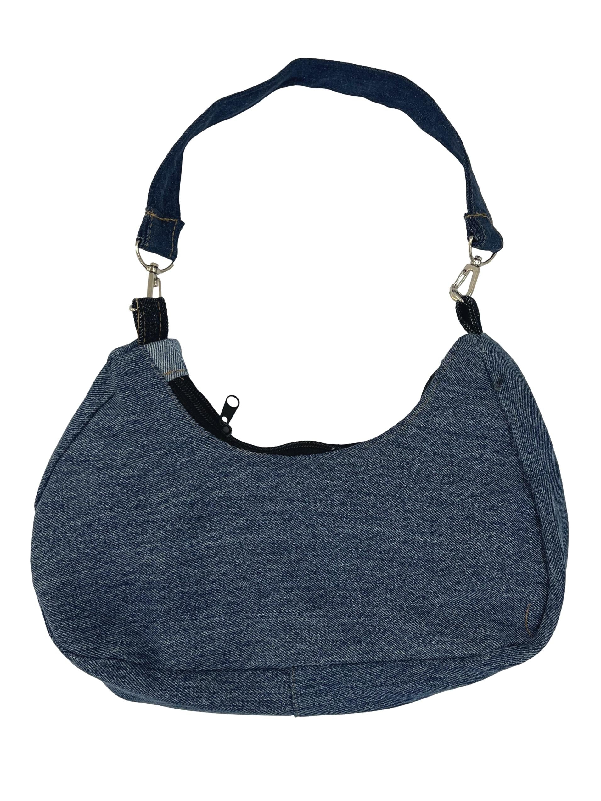 Blue Denim Reworked Hobo Bag