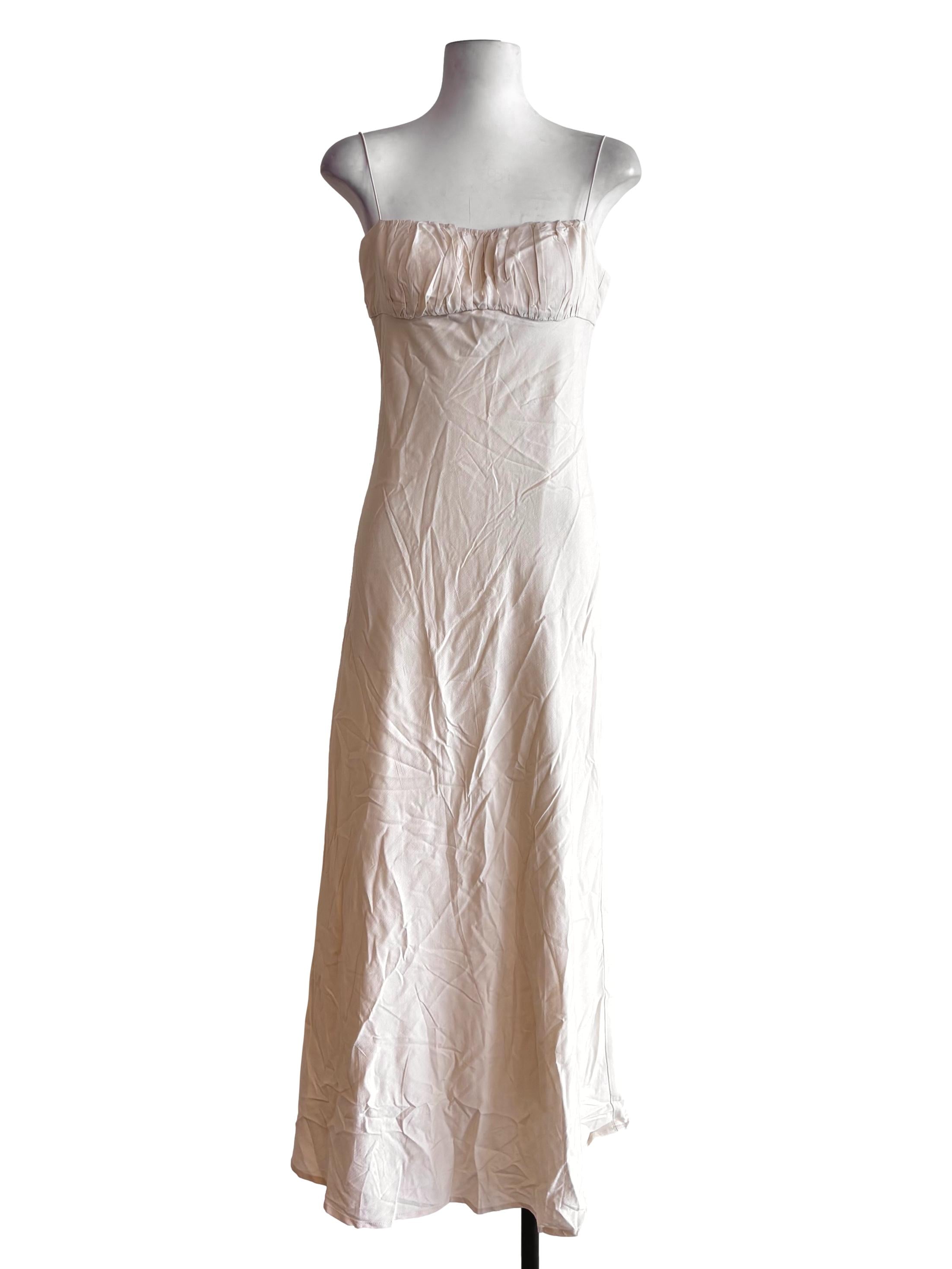 Cream Spaghetti Strap Maxi Dress