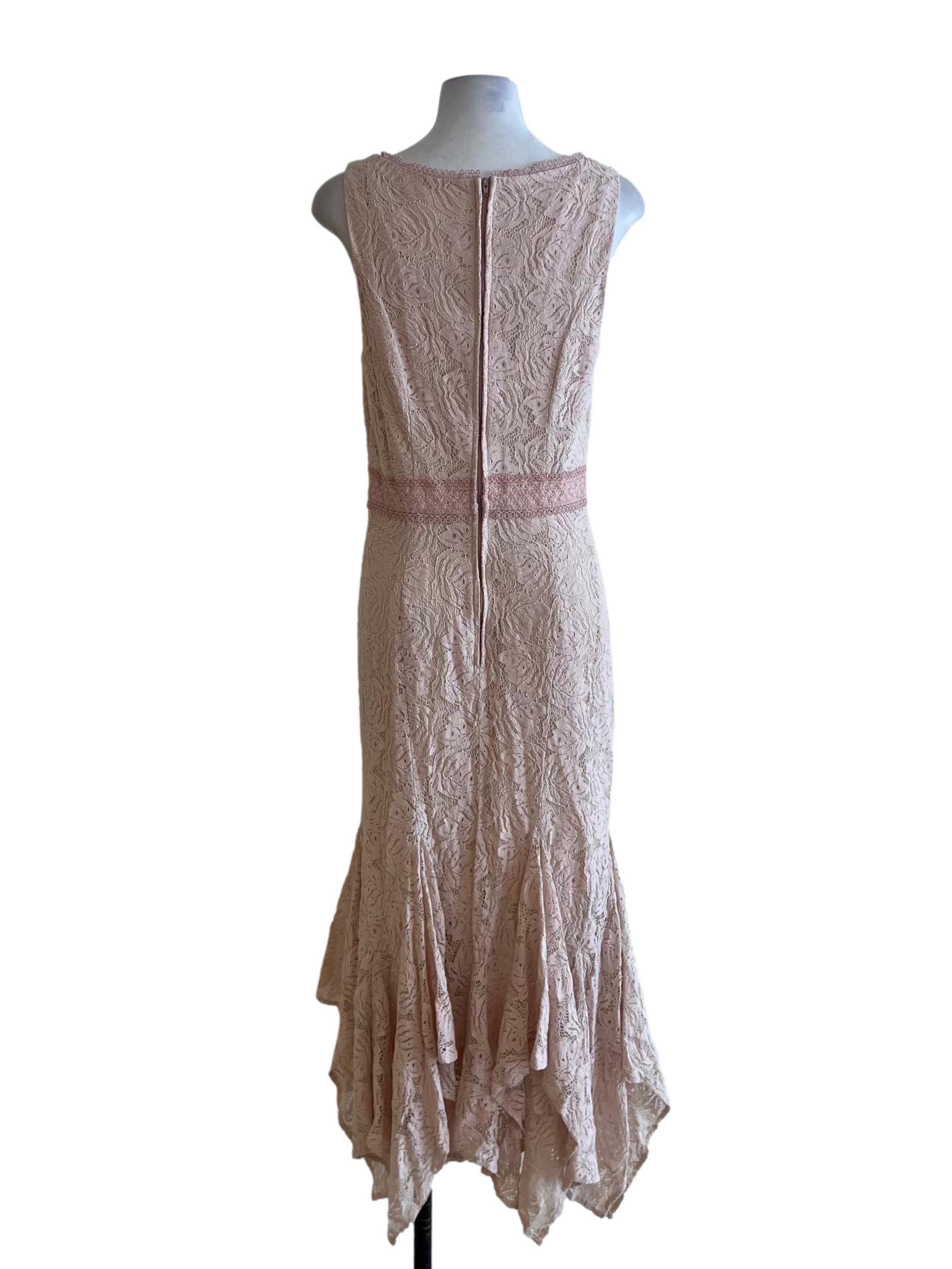 Blush Pink Lace A-Line Dress